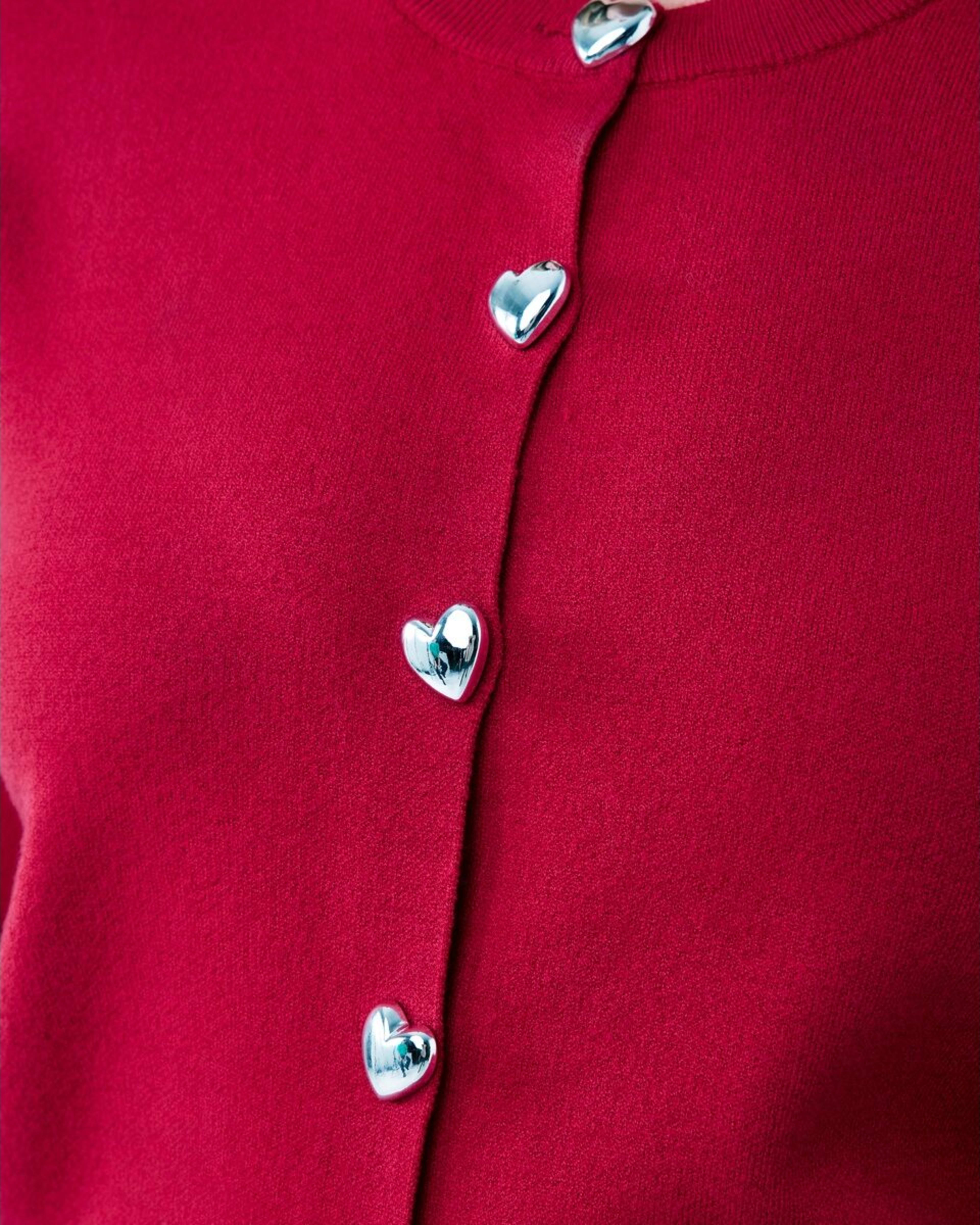 6 Compact Heart Cardigan Spice Red, 6 of 6