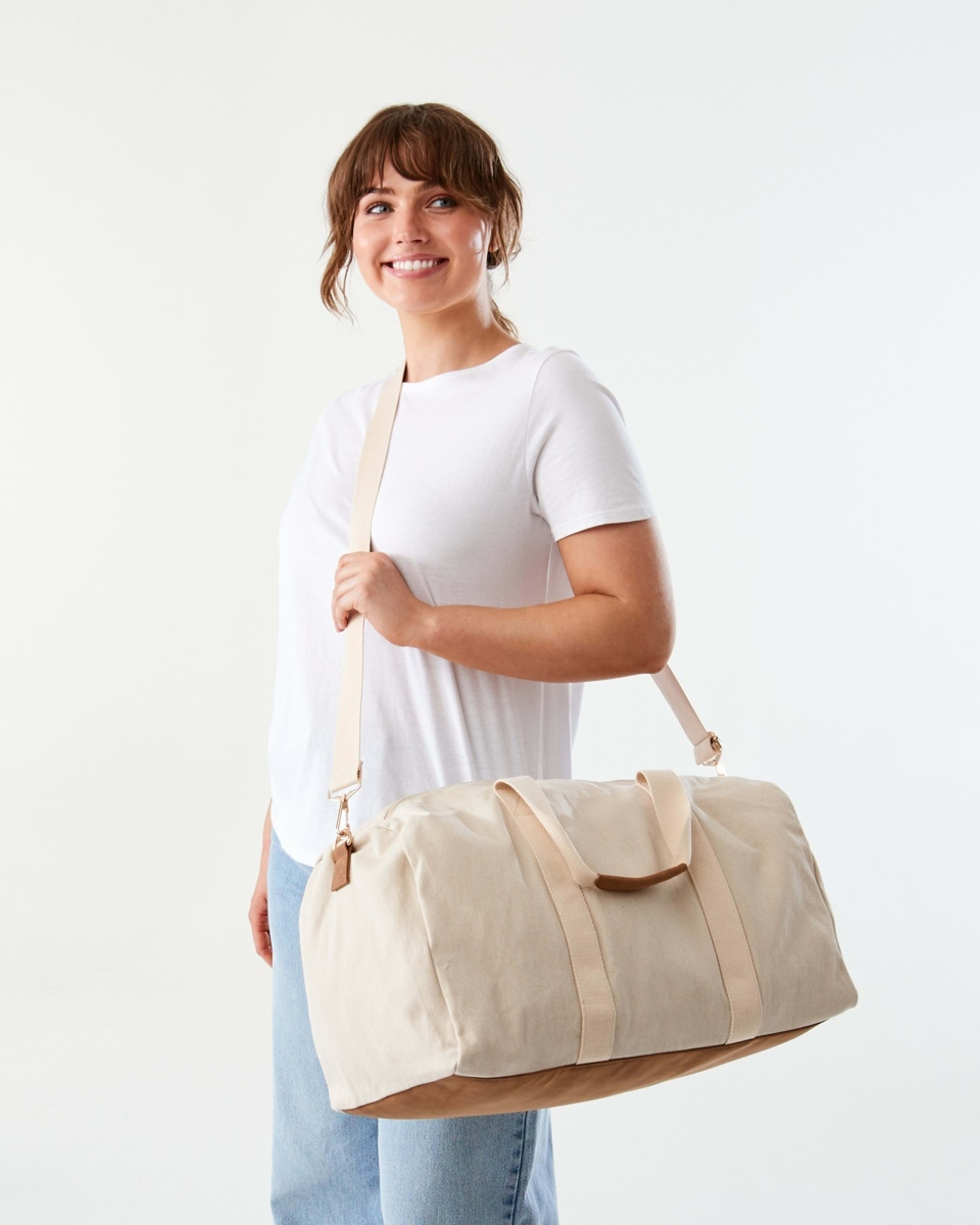5 Canvas Weekender Bag NATURAL BEIGE, 5 of 5