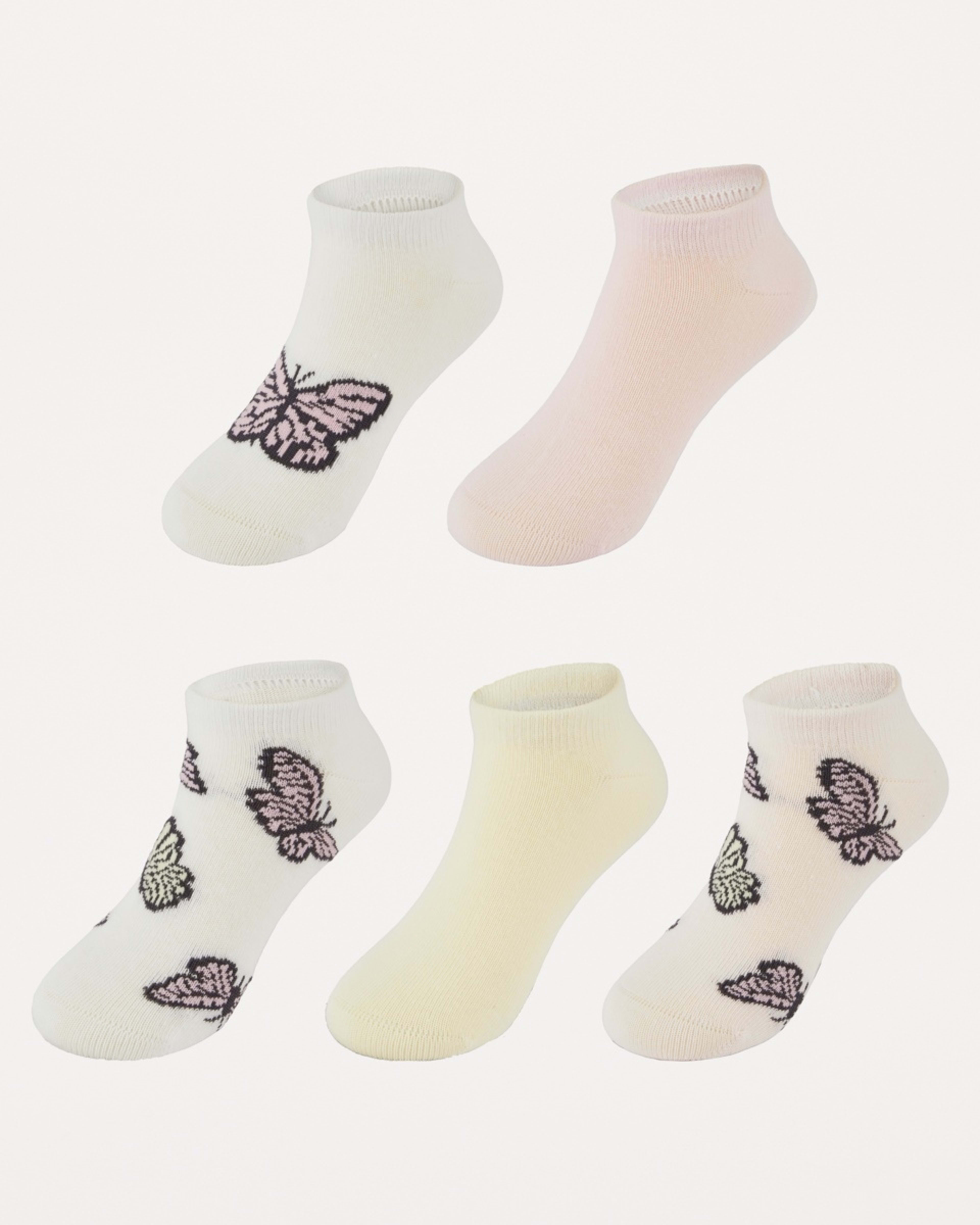 1 5 Pack Trainer Socks BUTTERFLY, 1 of 3