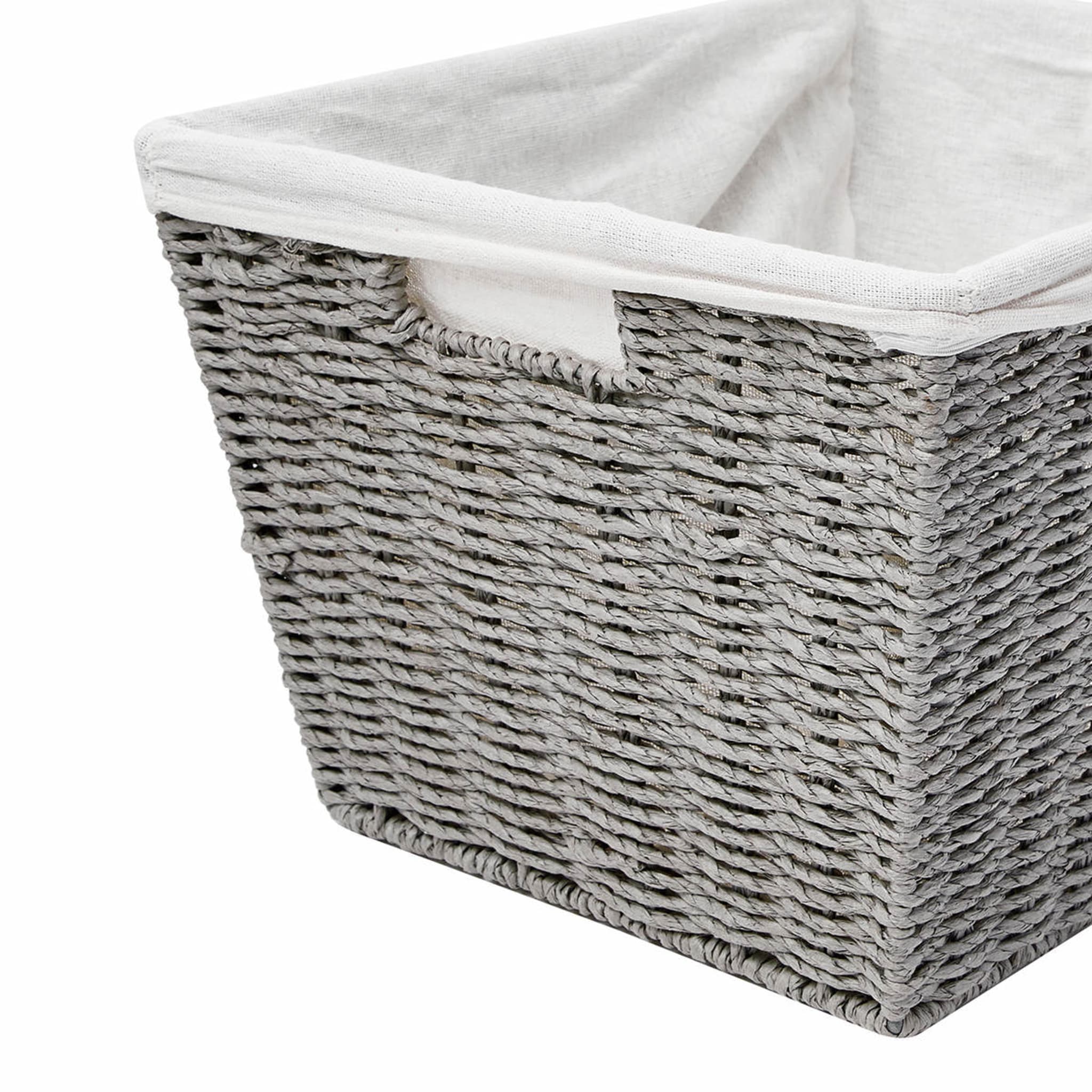 Rectangle Basket with Liner Grey Kmart