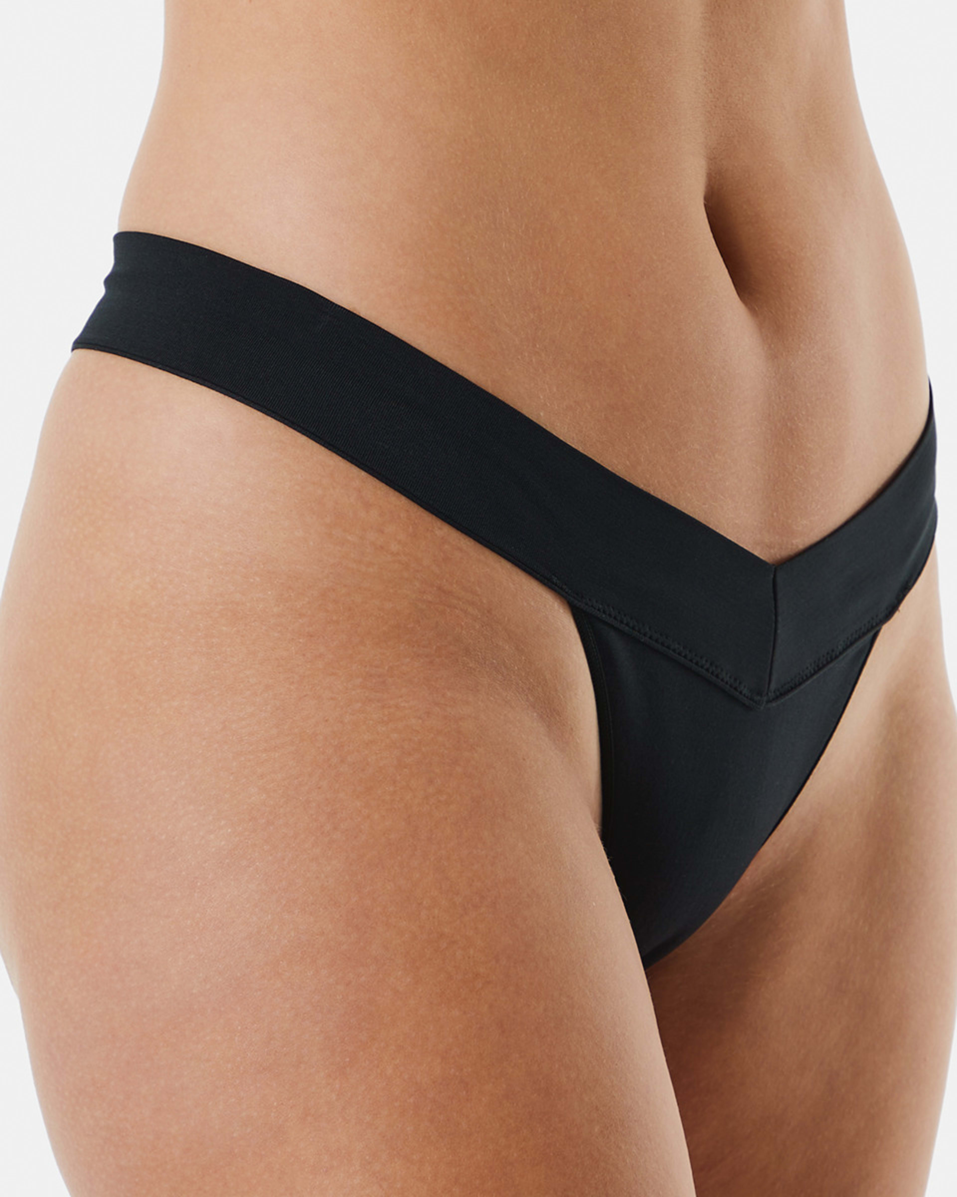 5 3 Pack V-Front Seamfree G-string Briefs Black, 5 of 7