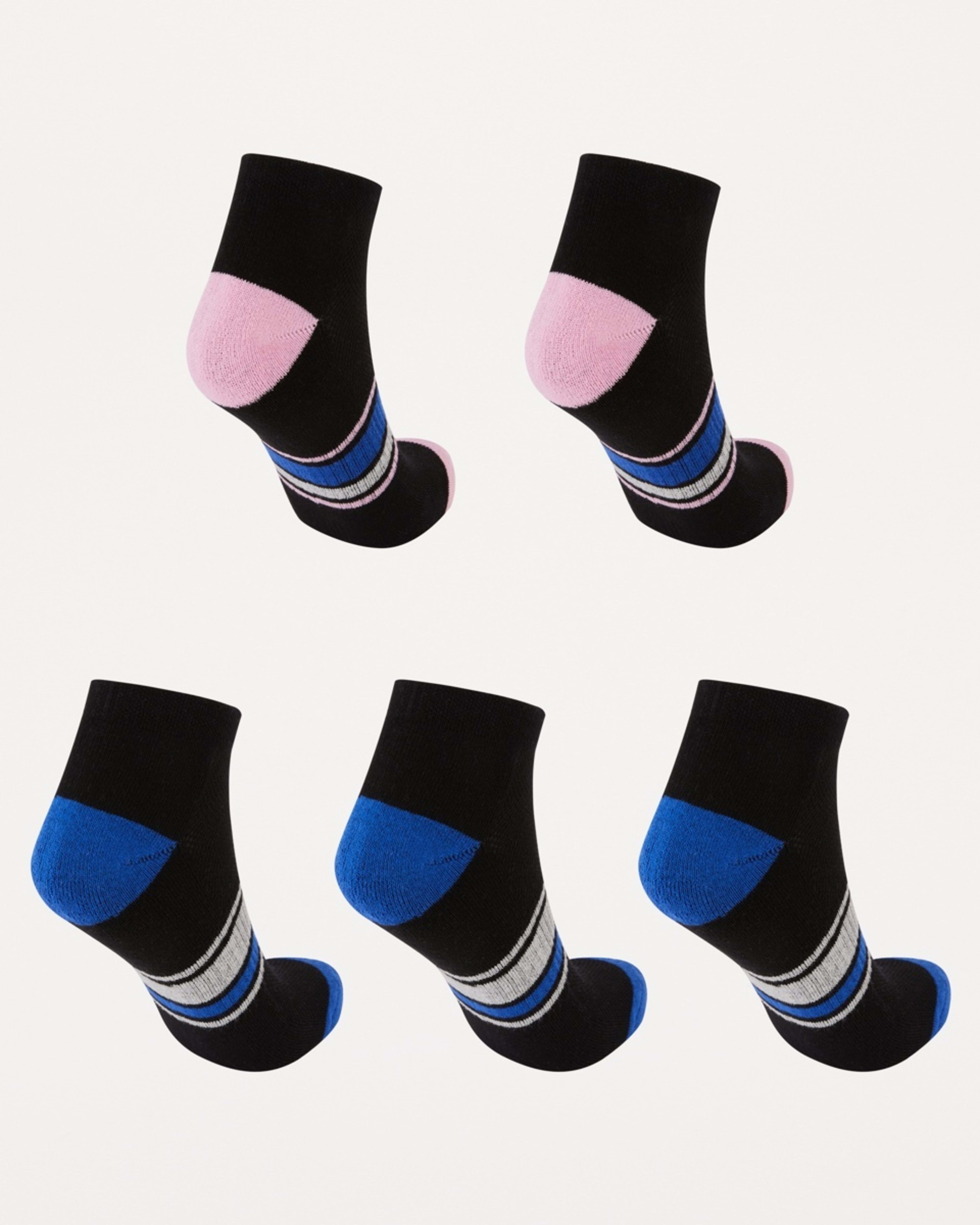 2 5 Pack Active Anklet Socks with Arch Support BLUE, BLACK, 2 of 3