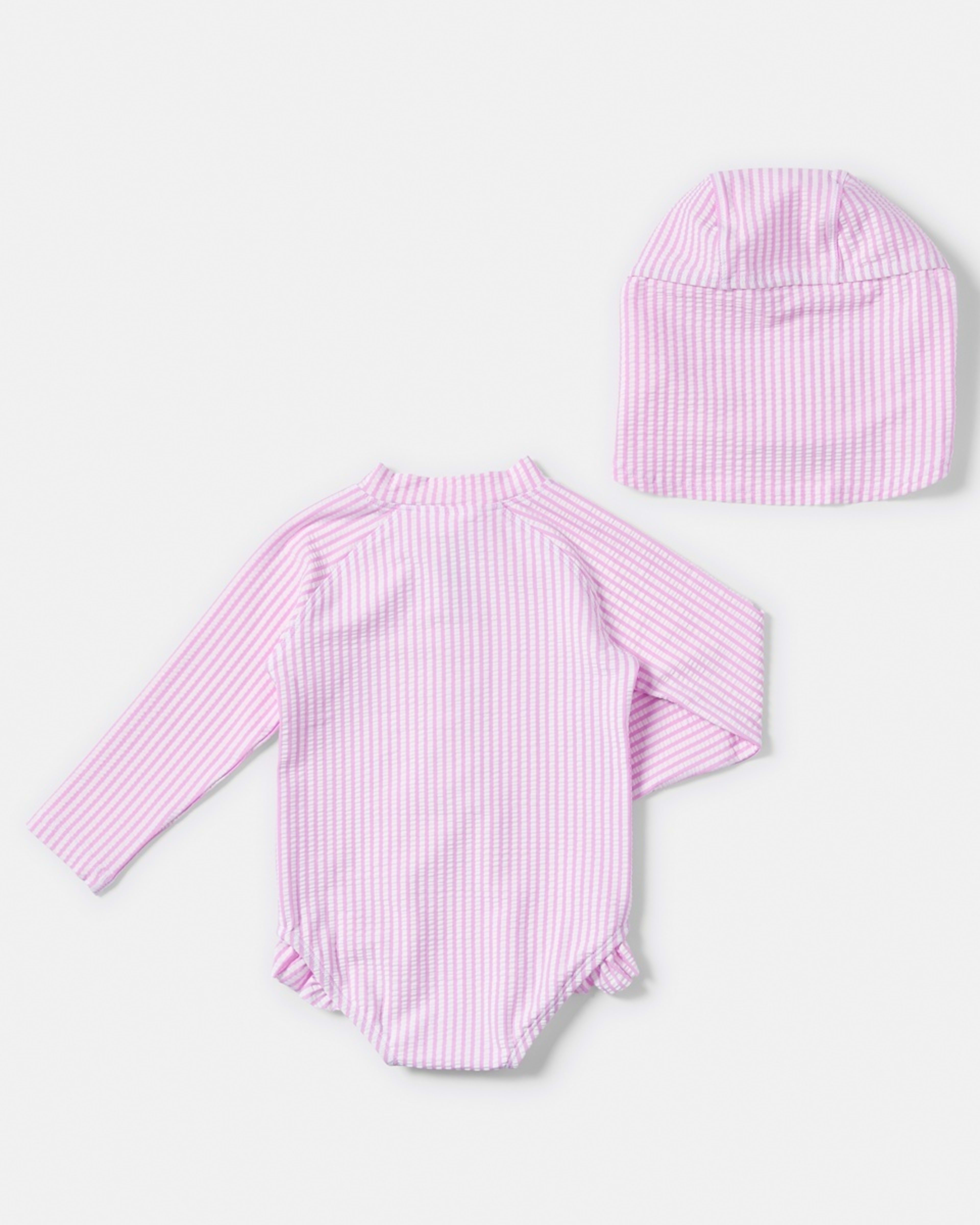2 Frill Bather Set PINK STRIPES, 2 of 5