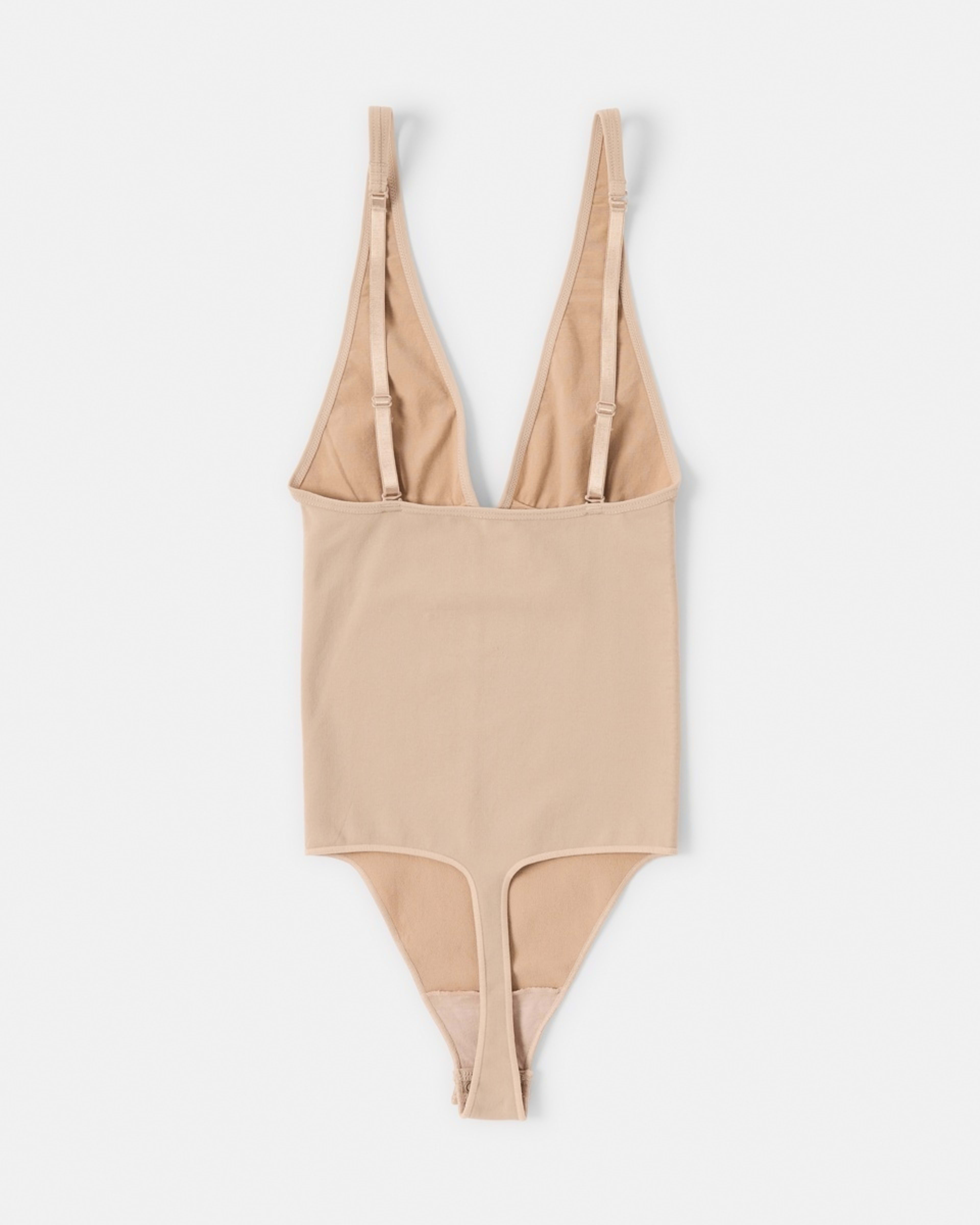 6 Seamfree Plunge G-String Bodysuit Fawn Beige, 6 of 7