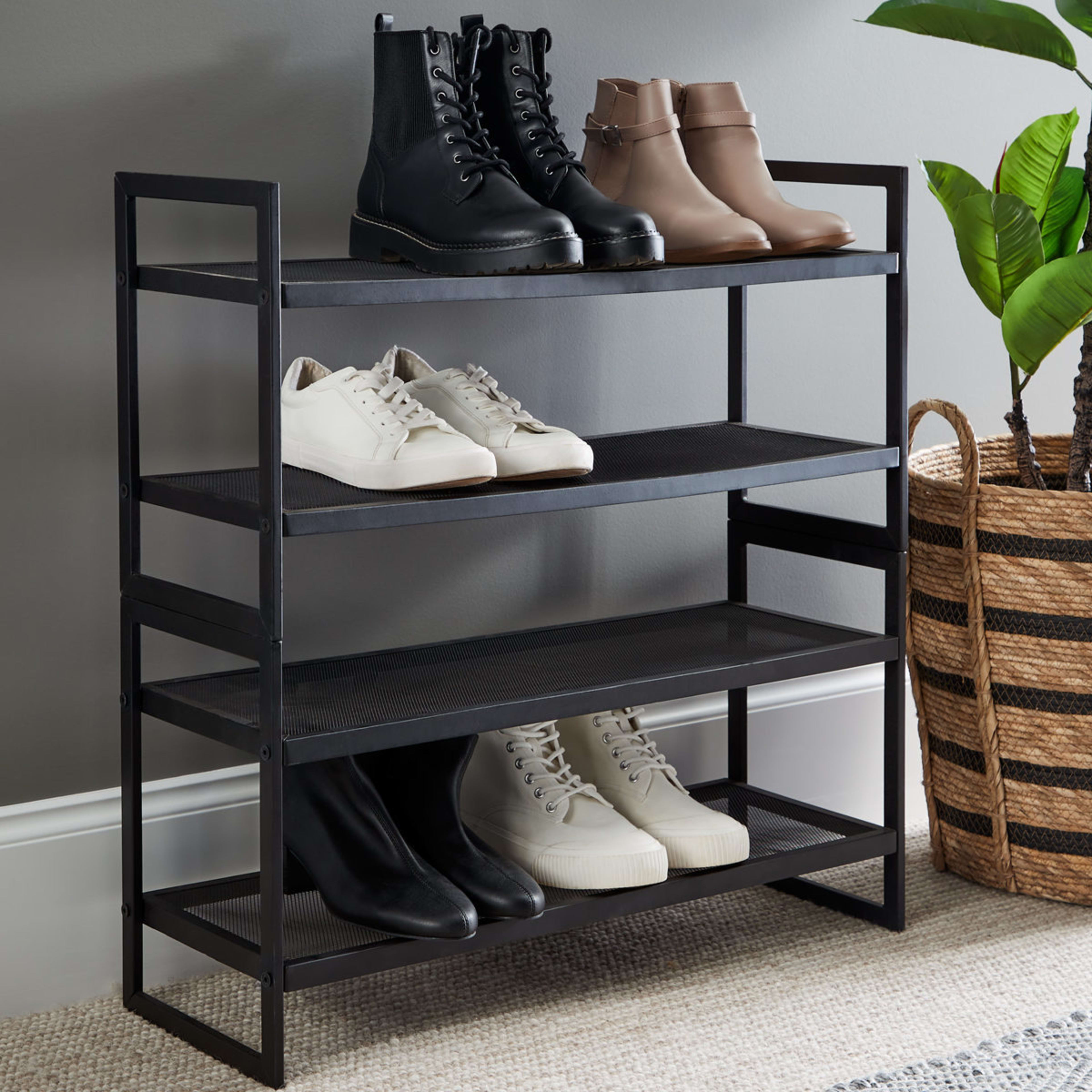 2 Tier Metal Stackable Mesh Shoe Rack Kmart