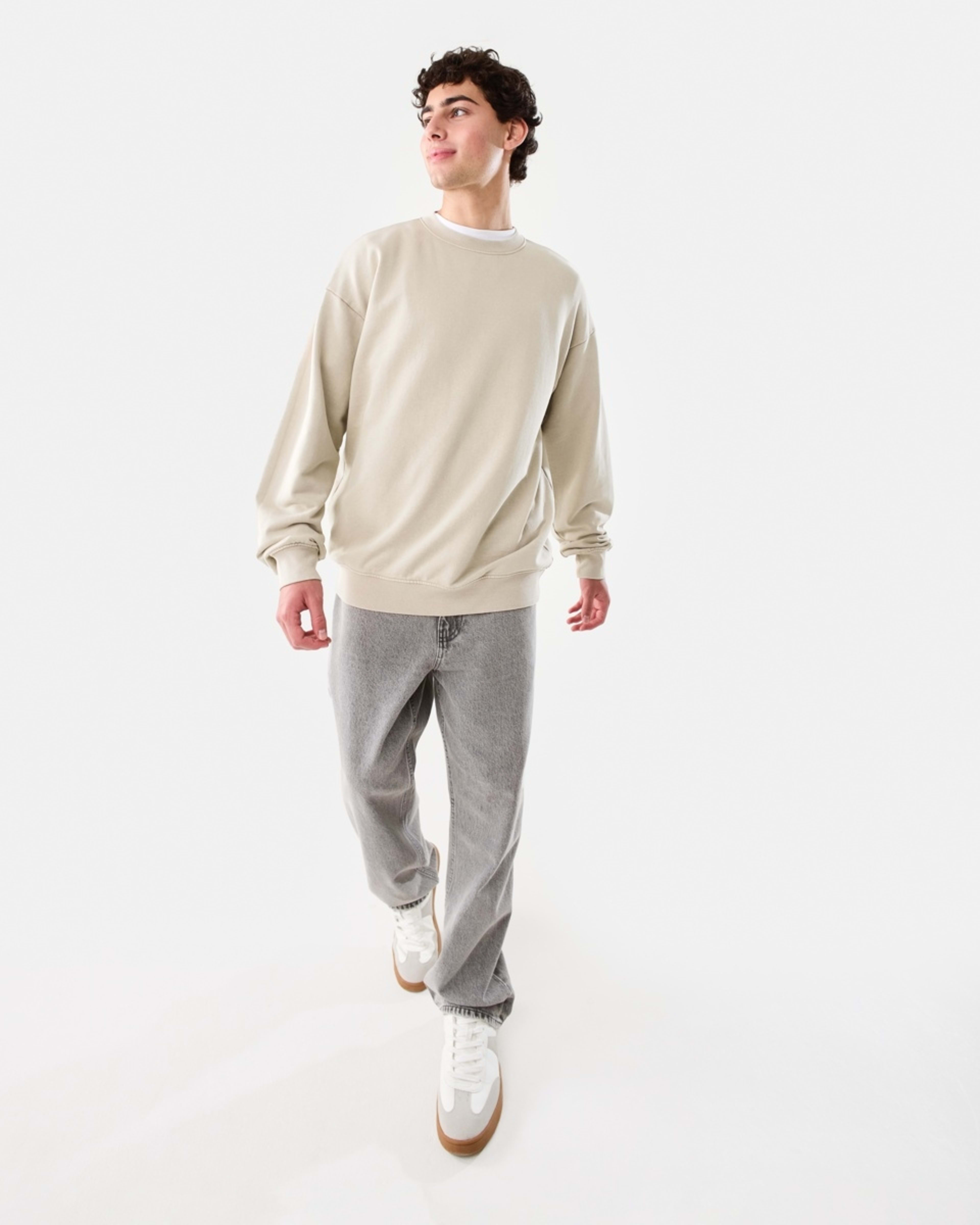2 Oversized Crew Neck Sweatshirt String Beige, 2 of 9