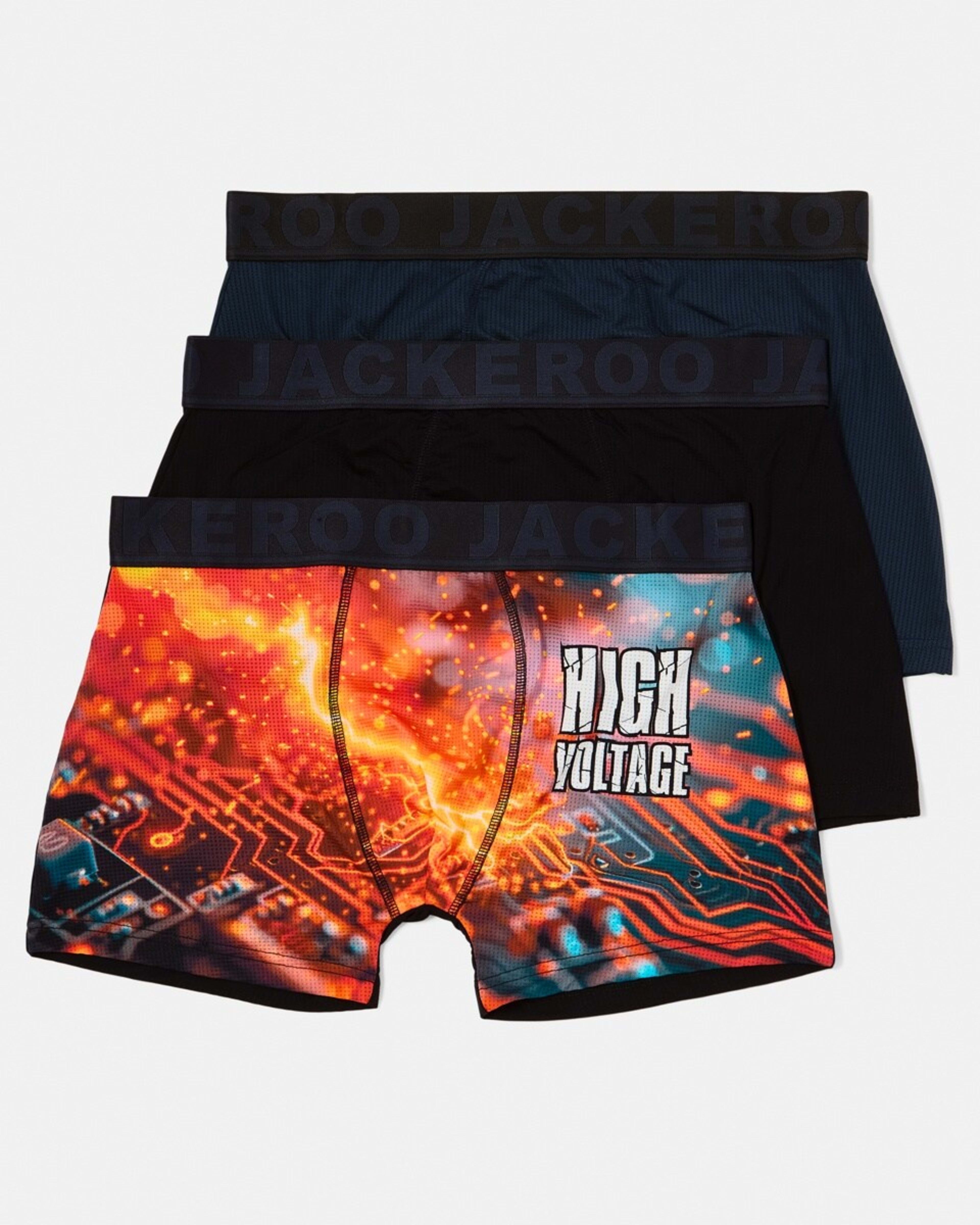 1 3 Pack Jackeroo Print Mesh Trunks HIGH VOLTAGE