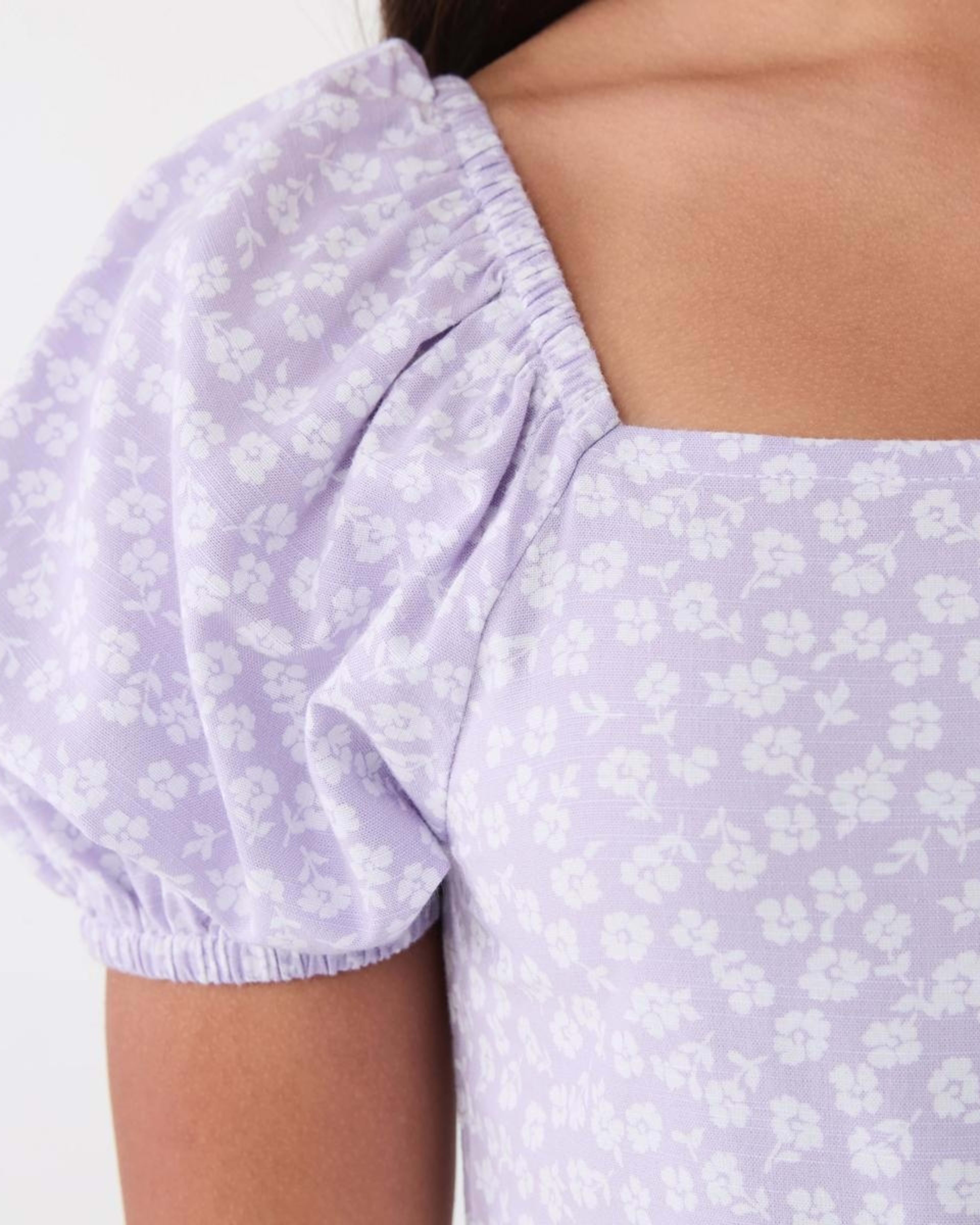 4 Puff Sleeve Dress BLOSSOM FIELD PASTEL LILAC, 4 of 5