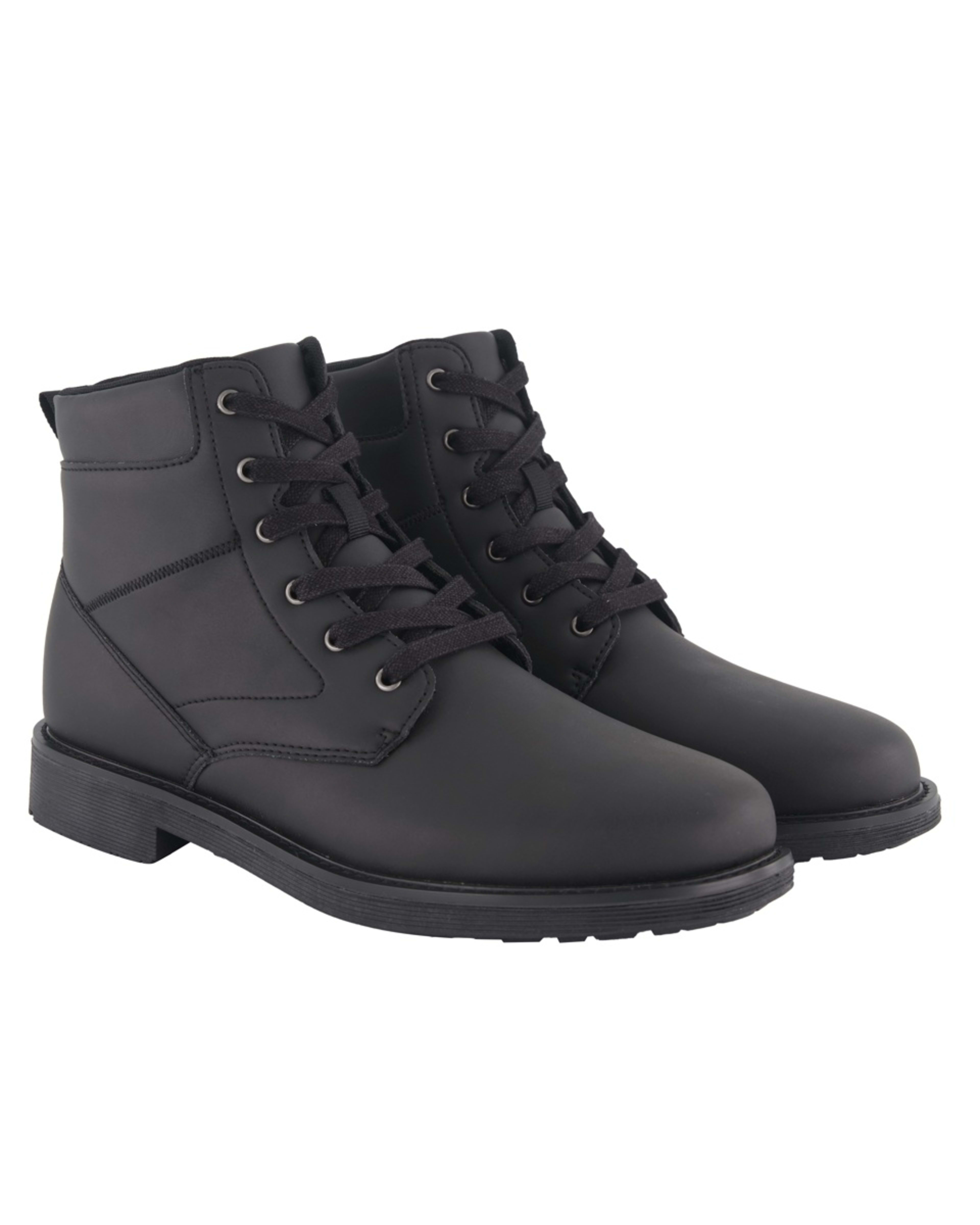 4 Padded Collar Boots Black, 4 of 4