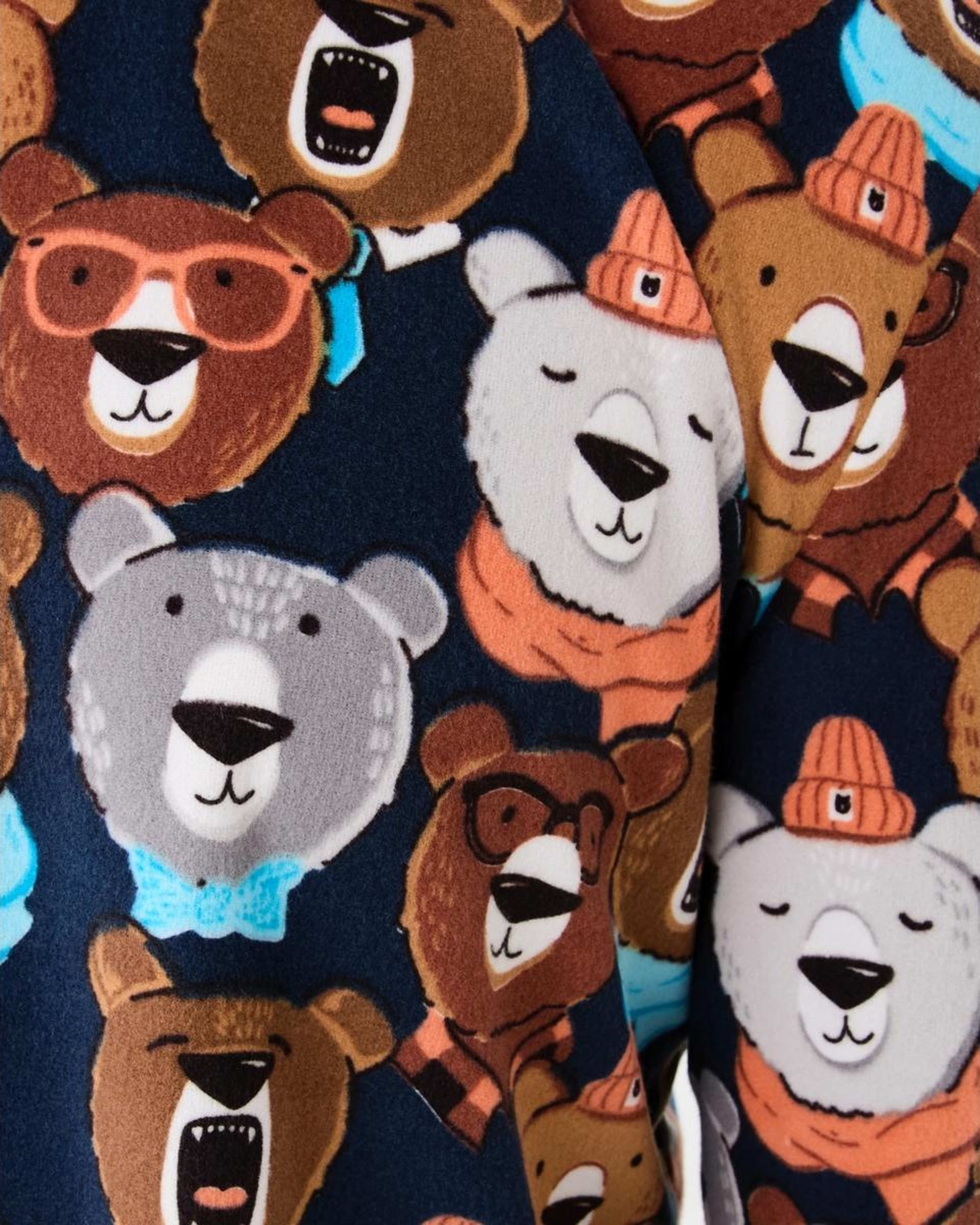 6 Long Sleeve Matching Jogger Pyjama Set Nvy Bears, 6 of 7