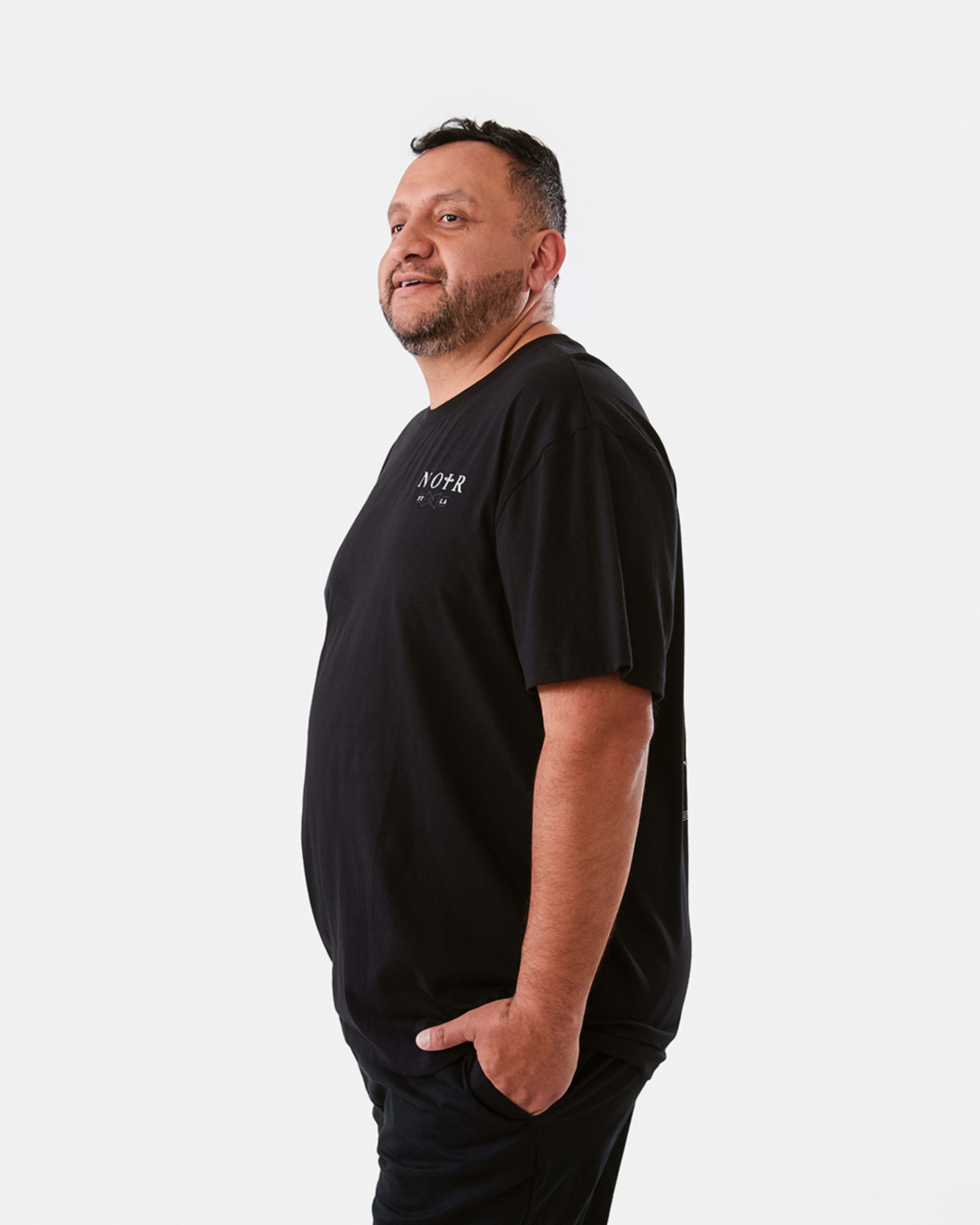 2 Men's Larger Size Front and Back Print T-shirt Blk Noir, 2 of 6