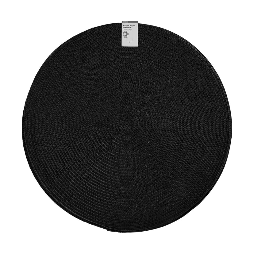 4 Pack Black Round Placemats Kmart