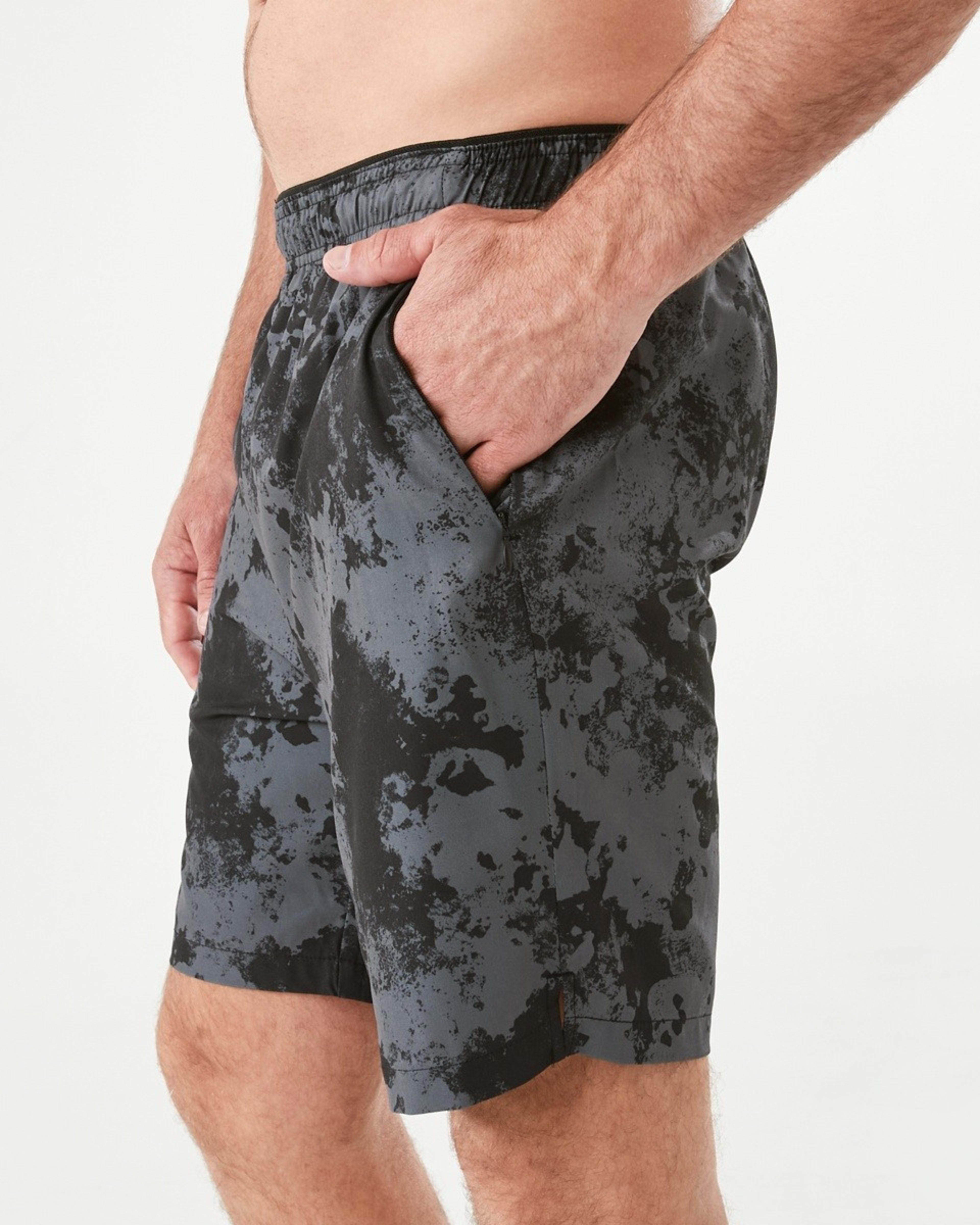 2 Active Mens Gym Shorts Blk Mono, 2 of 6