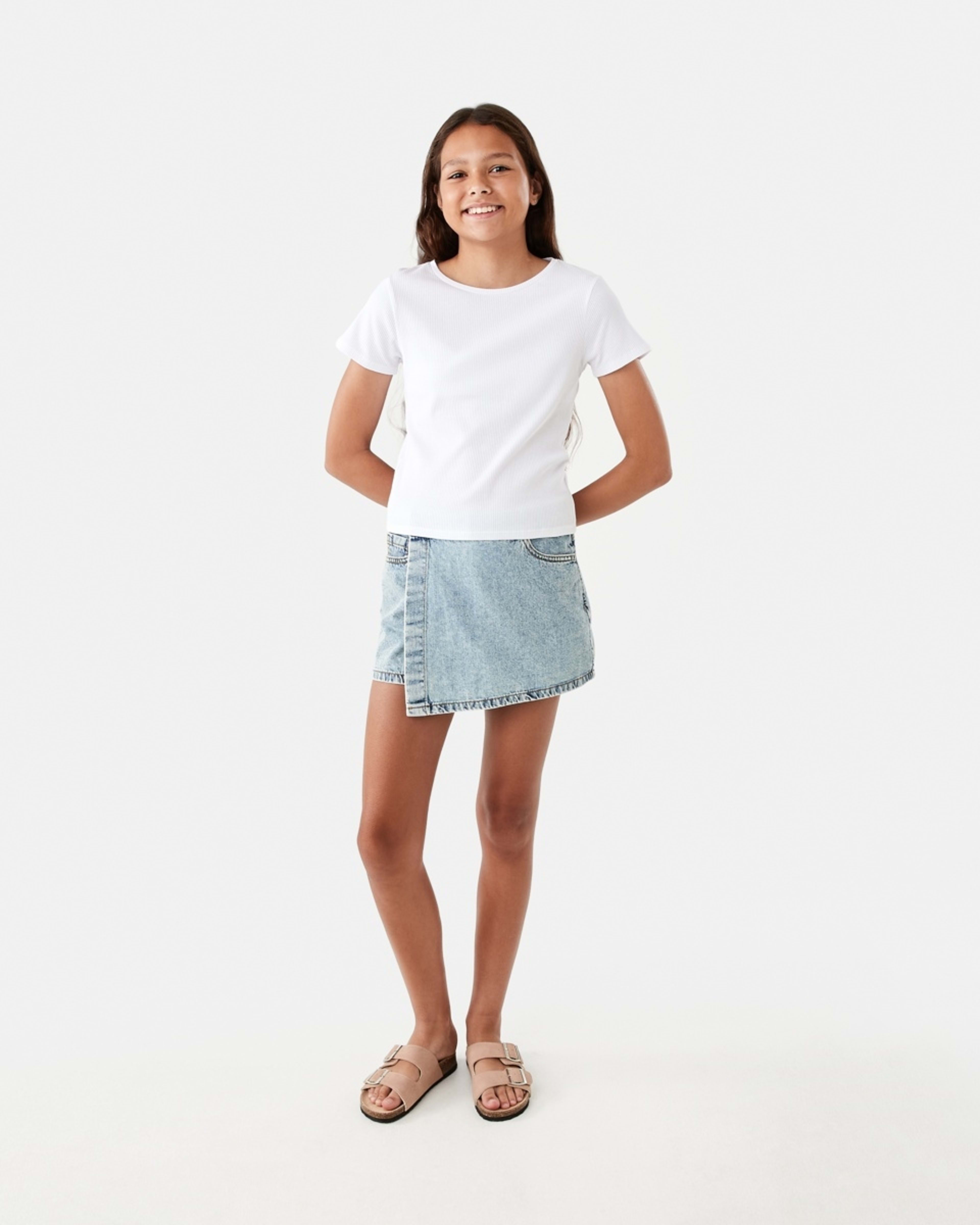 5 Short Sleeve Rib Top White, 5 of 8