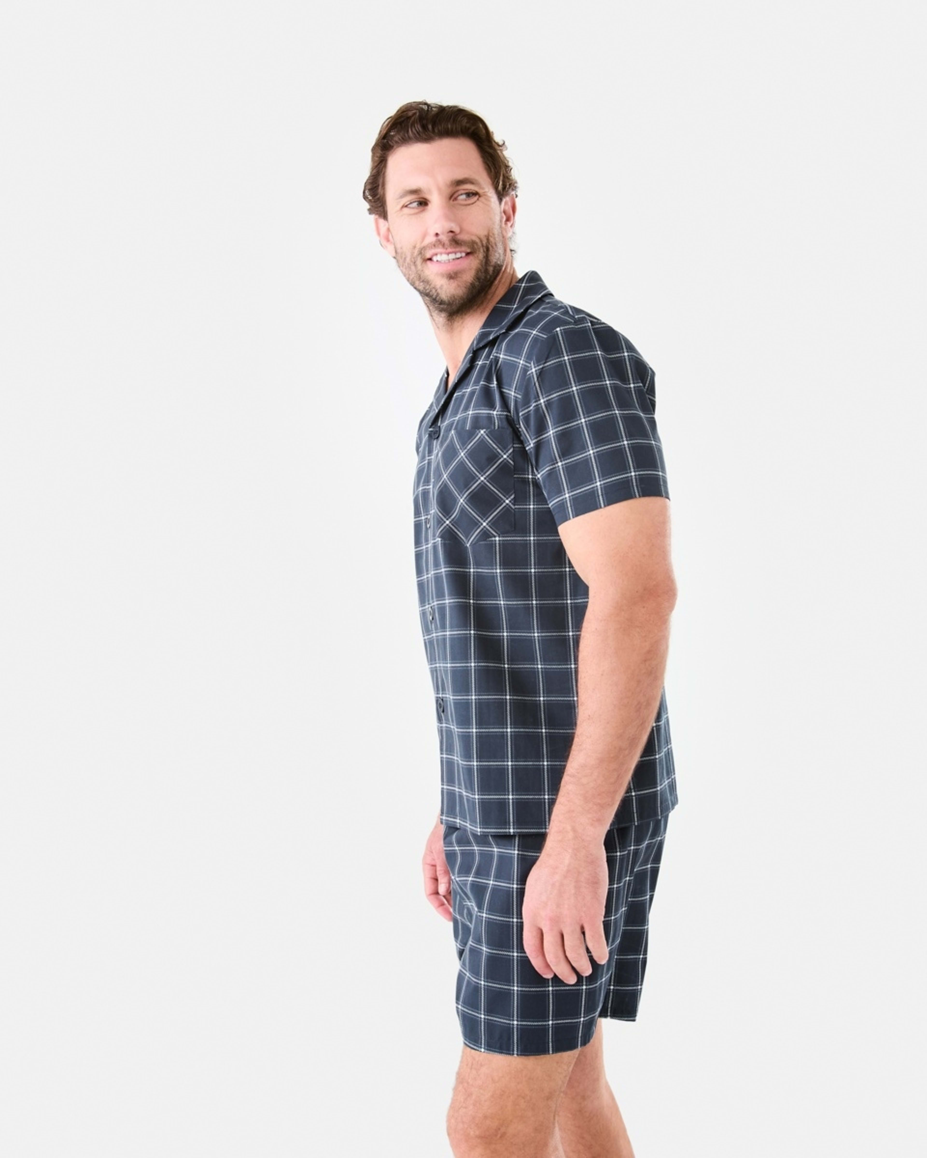 2 Short Leg Woven Pyjama Set Cotters Check, 2 of 9