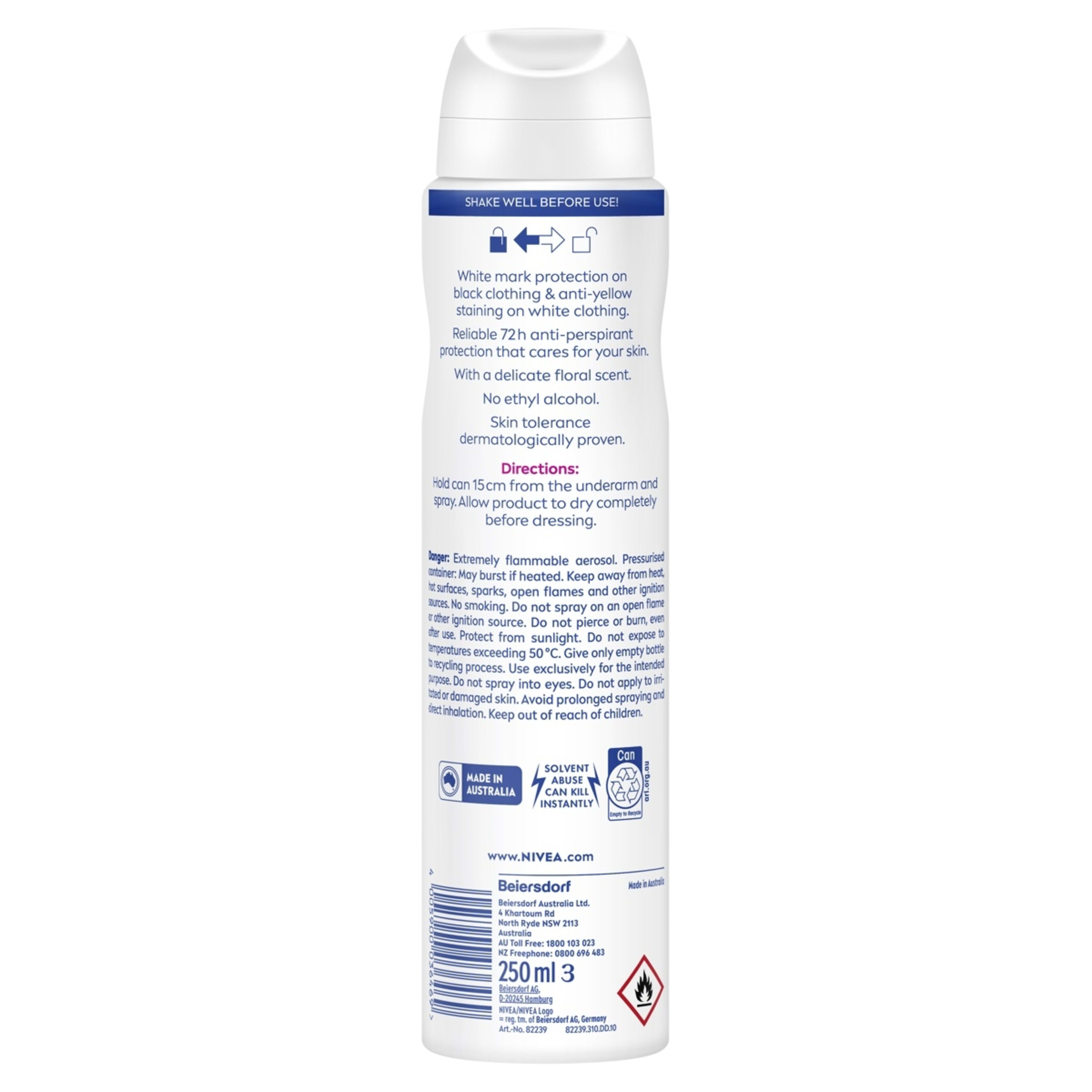 2 Nivea Black & White Invisible Clear Anti-Perspirant Aerosol Deodorant 250ml, 2 of 7