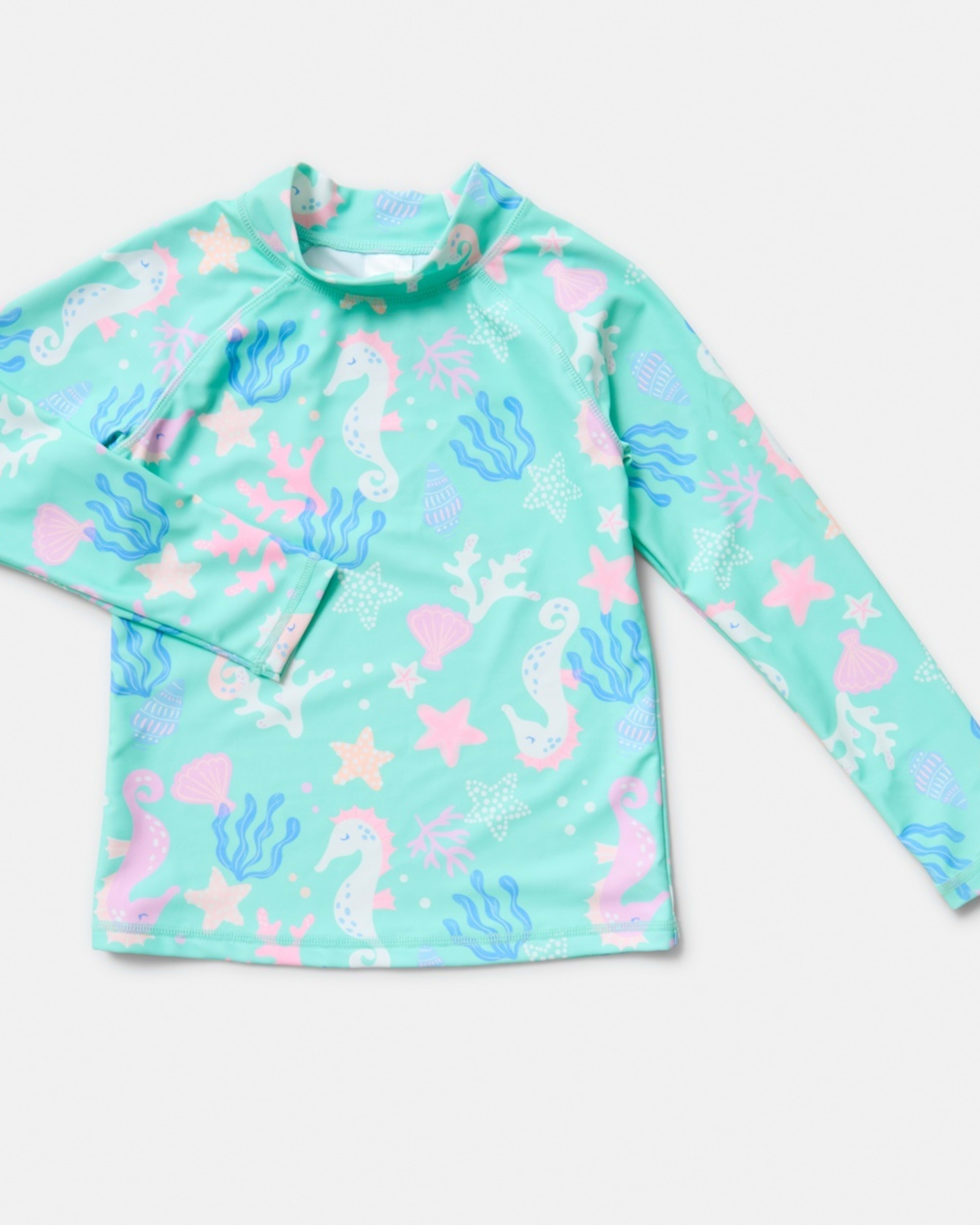 7 2 Piece Long Sleeve Rash Swim Set OCEAN TREASURES ARUBA BLUE, 7 of 10