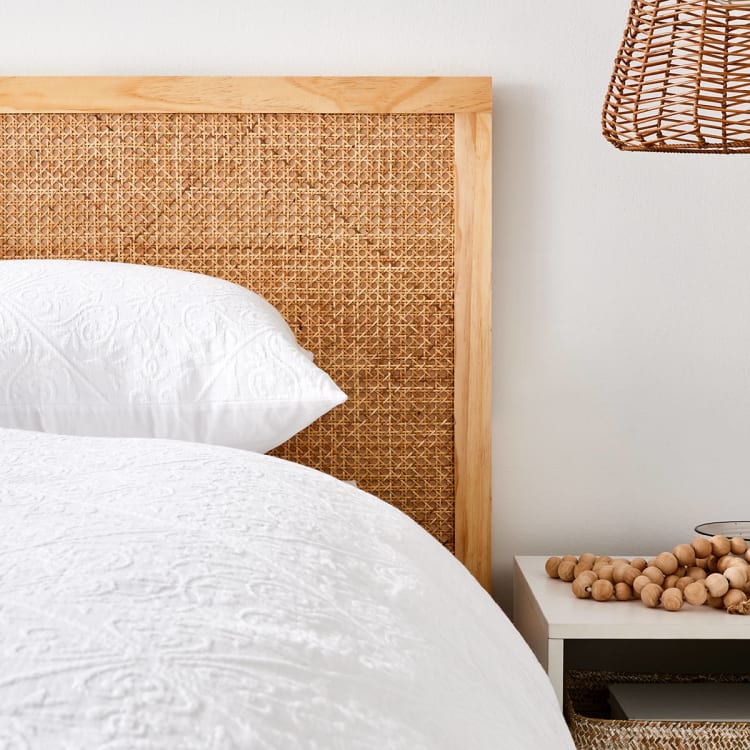 Queen Bed Rattan Bedhead Kmart