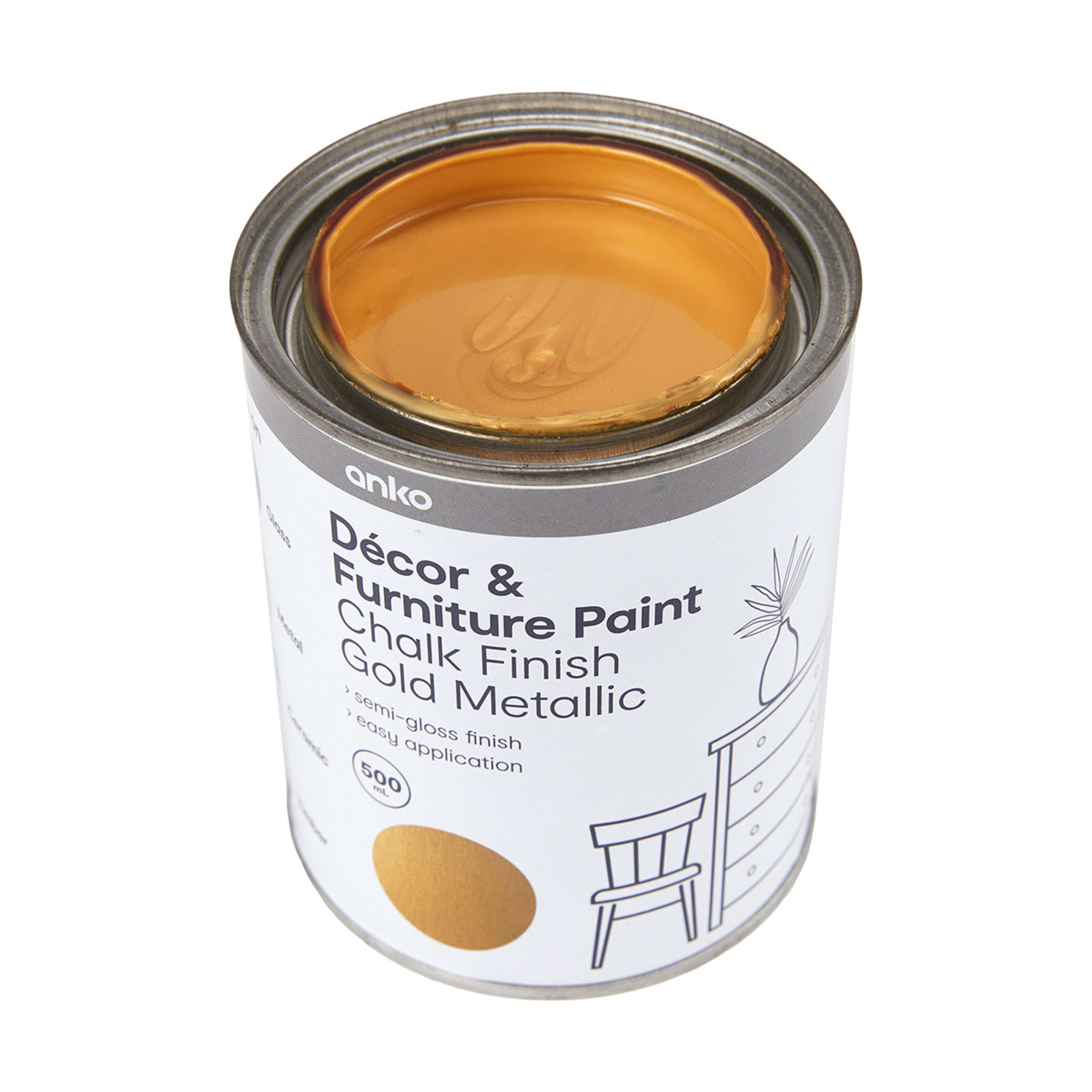 Decor & Furniture Paint Chalk Finish Gold Metallic Kmart