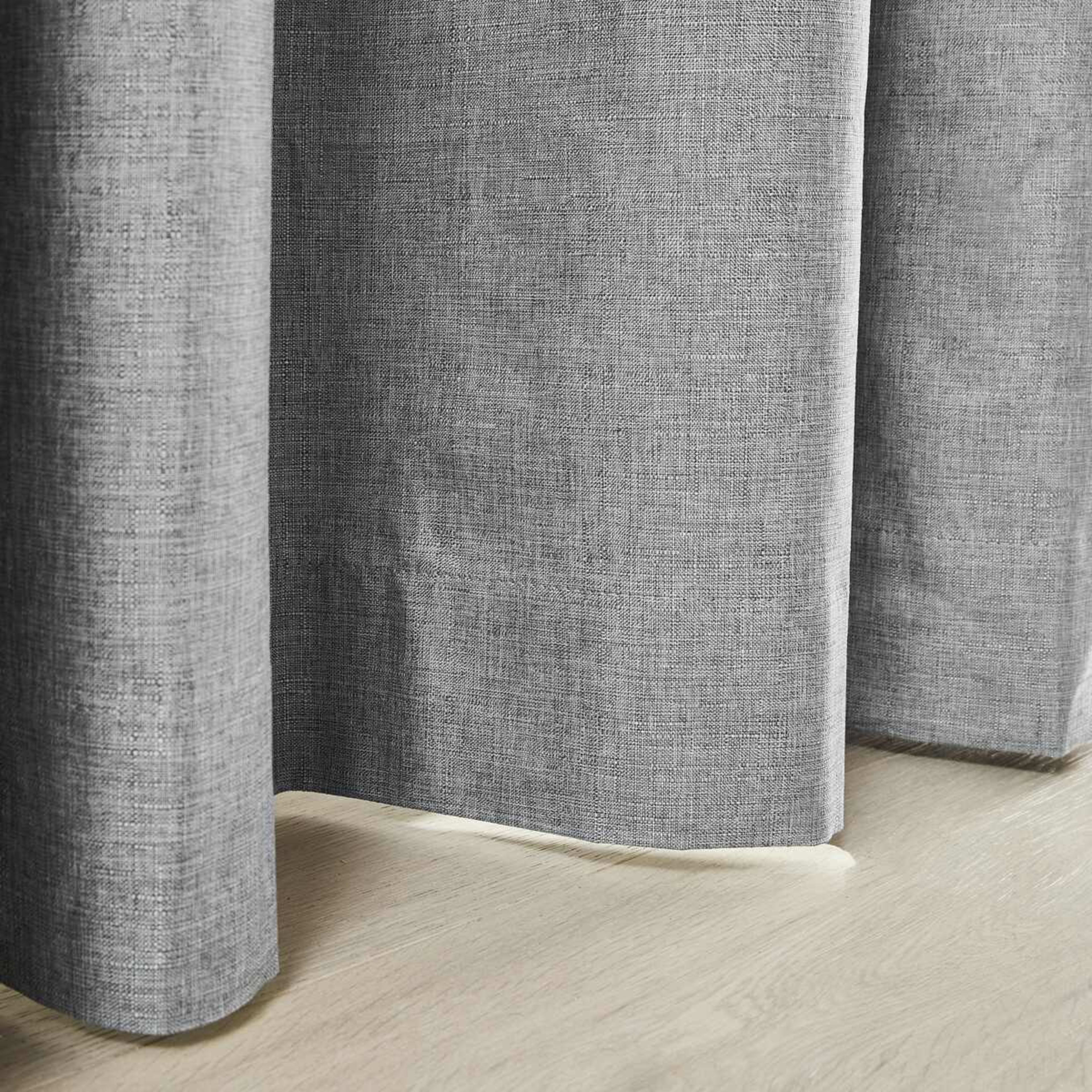 5 Monaco Double Width Eyelet Block Out Curtain - Grey, 5 of 5