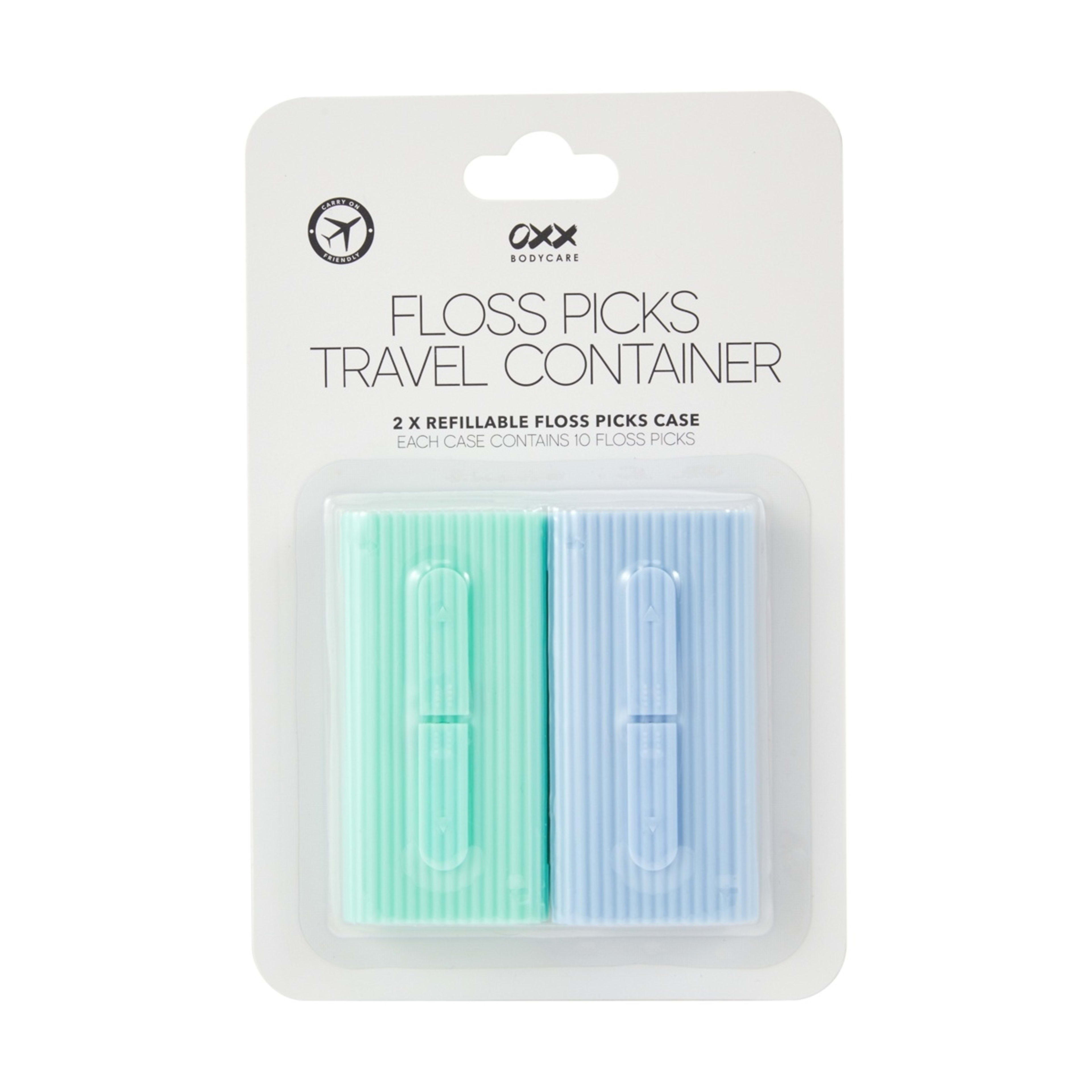 1 OXX Bodycare 2 Pack Floss Picks Travel Container