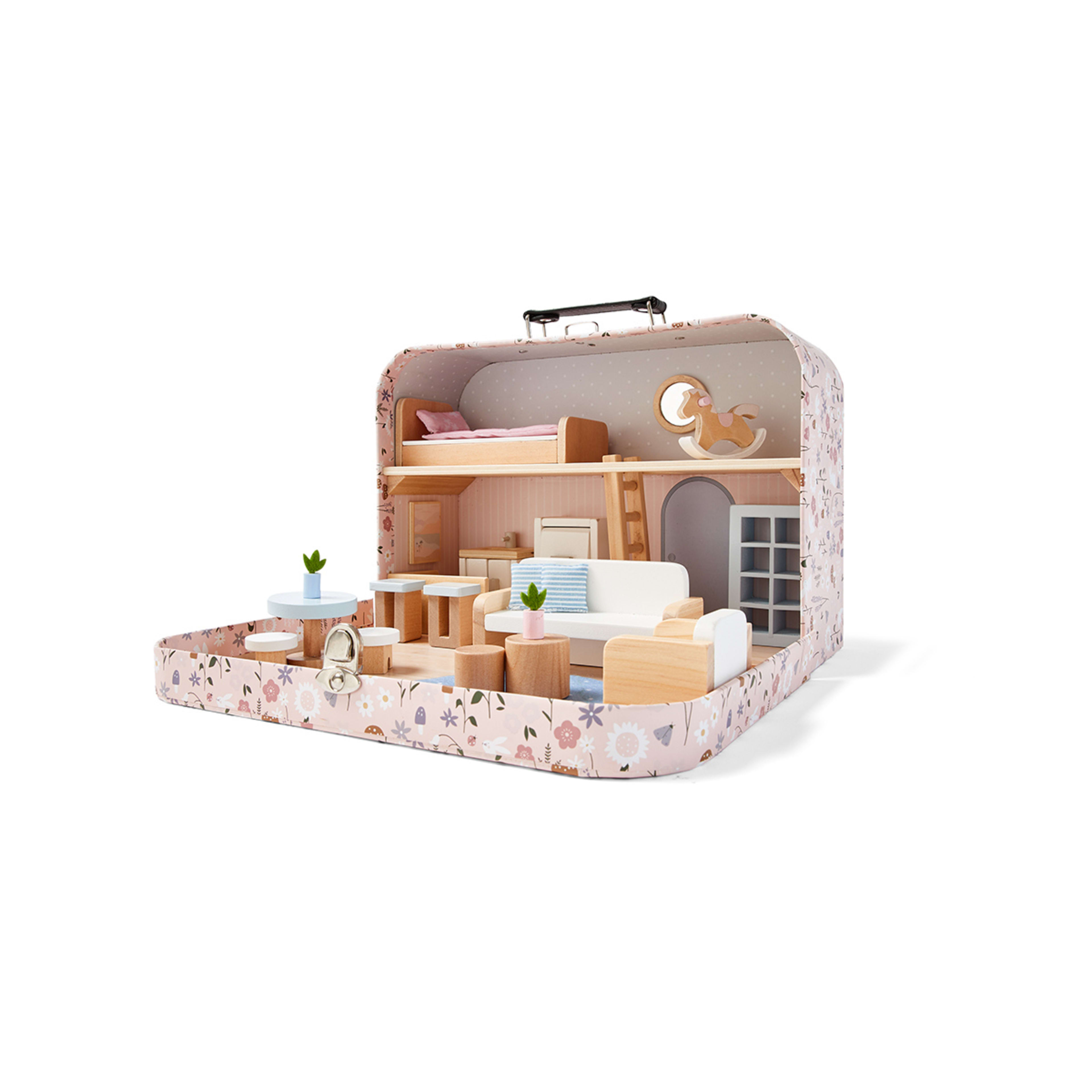 26 Piece Wooden Suitcase Dollhouse - Kmart