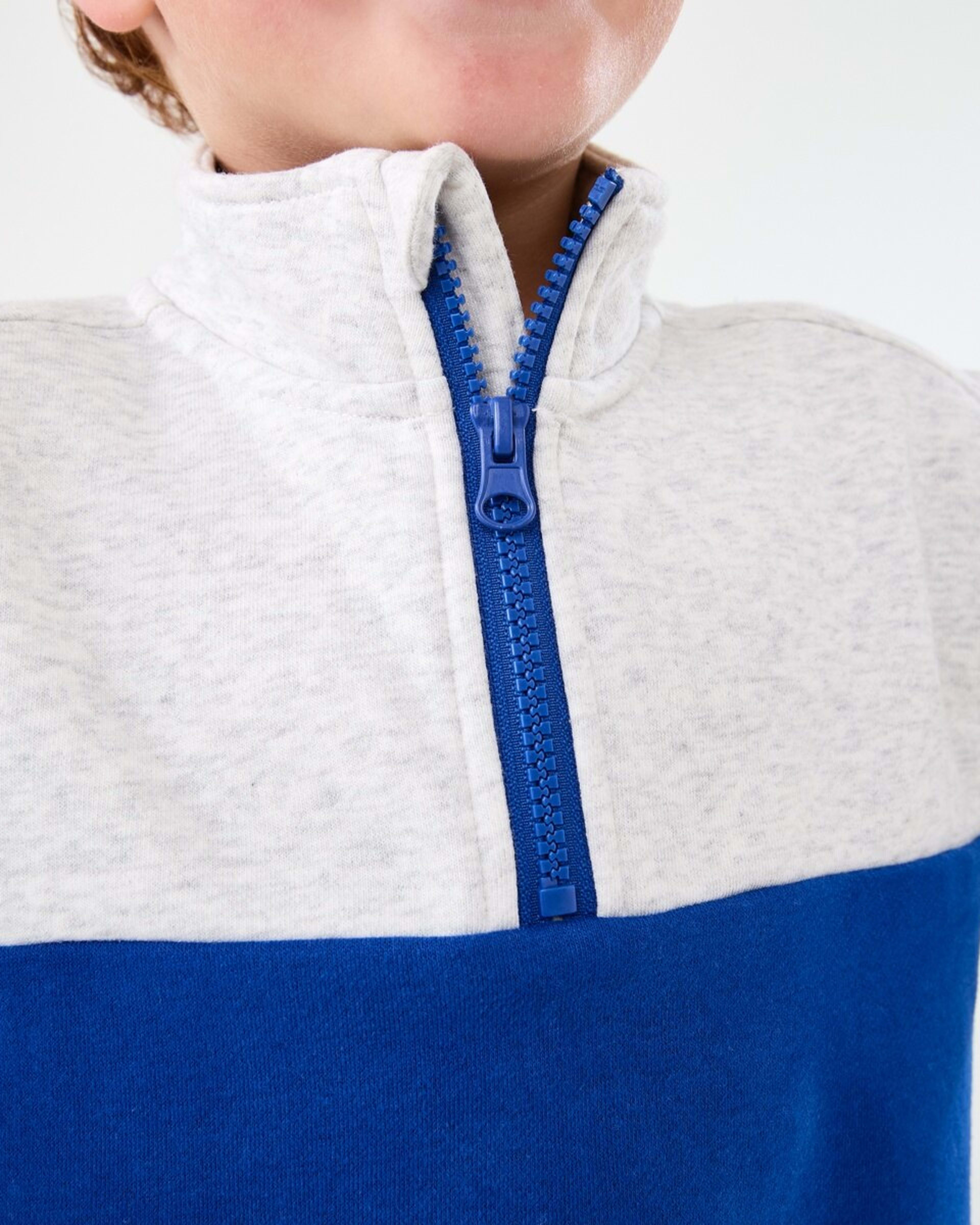 4 Quarter Zip Sweatshirt Wht Marle, 4 of 9