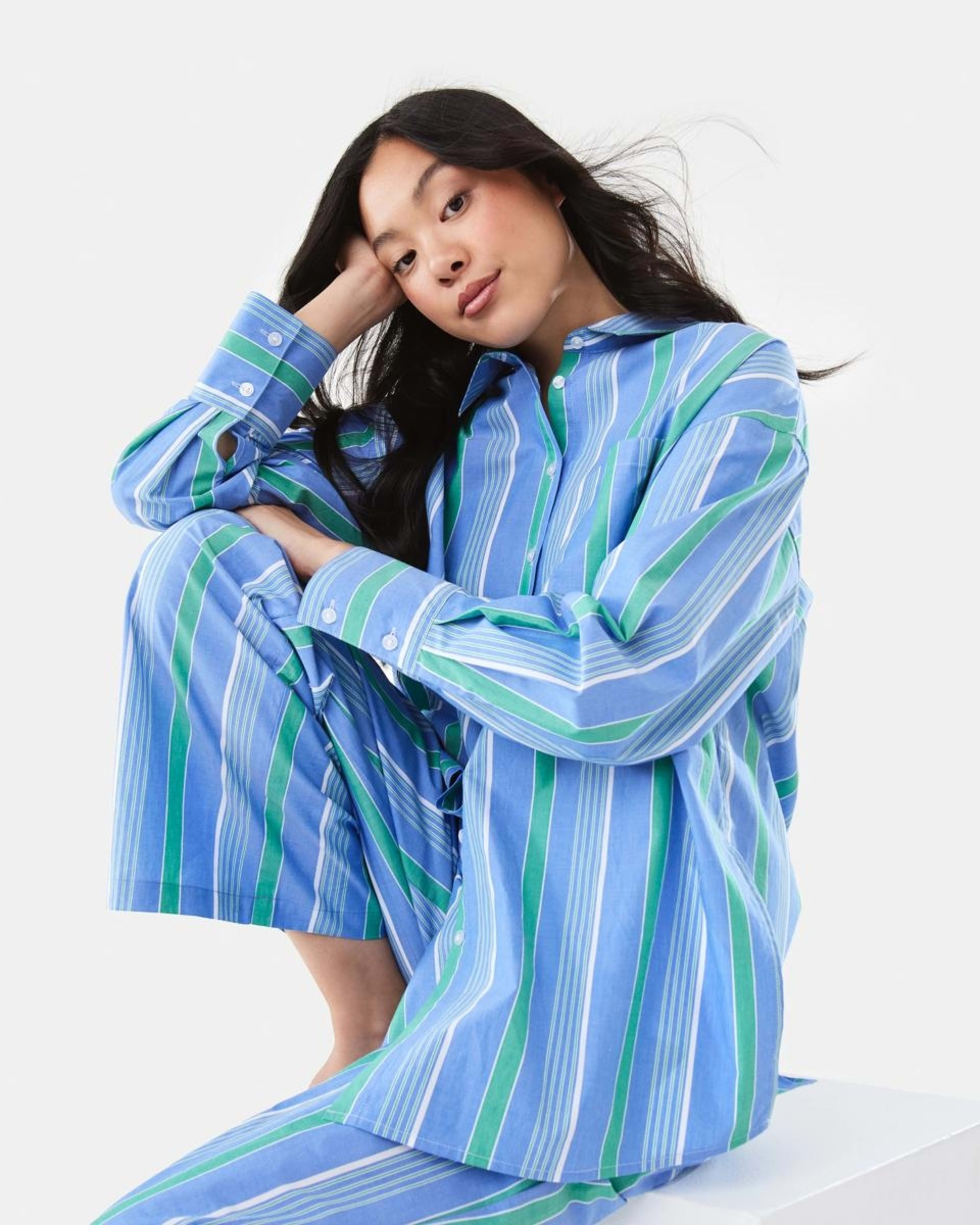 9 Long Sleeve Resort Shirt POP STRIPE BLUE MARINE, 9 of 9