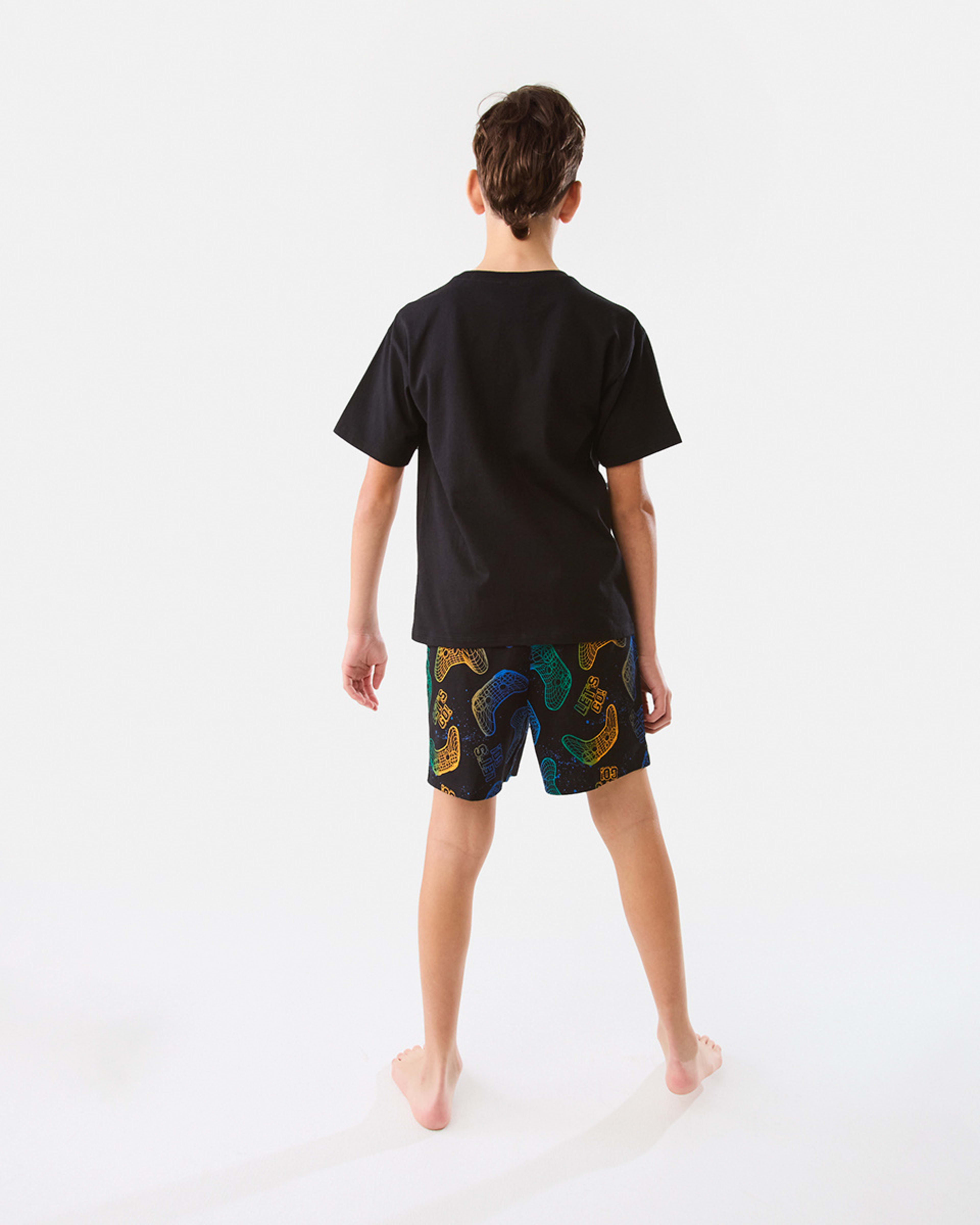 6 Short Sleeve Jersey Knit Pyjama Set Cav Game, 6 of 10
