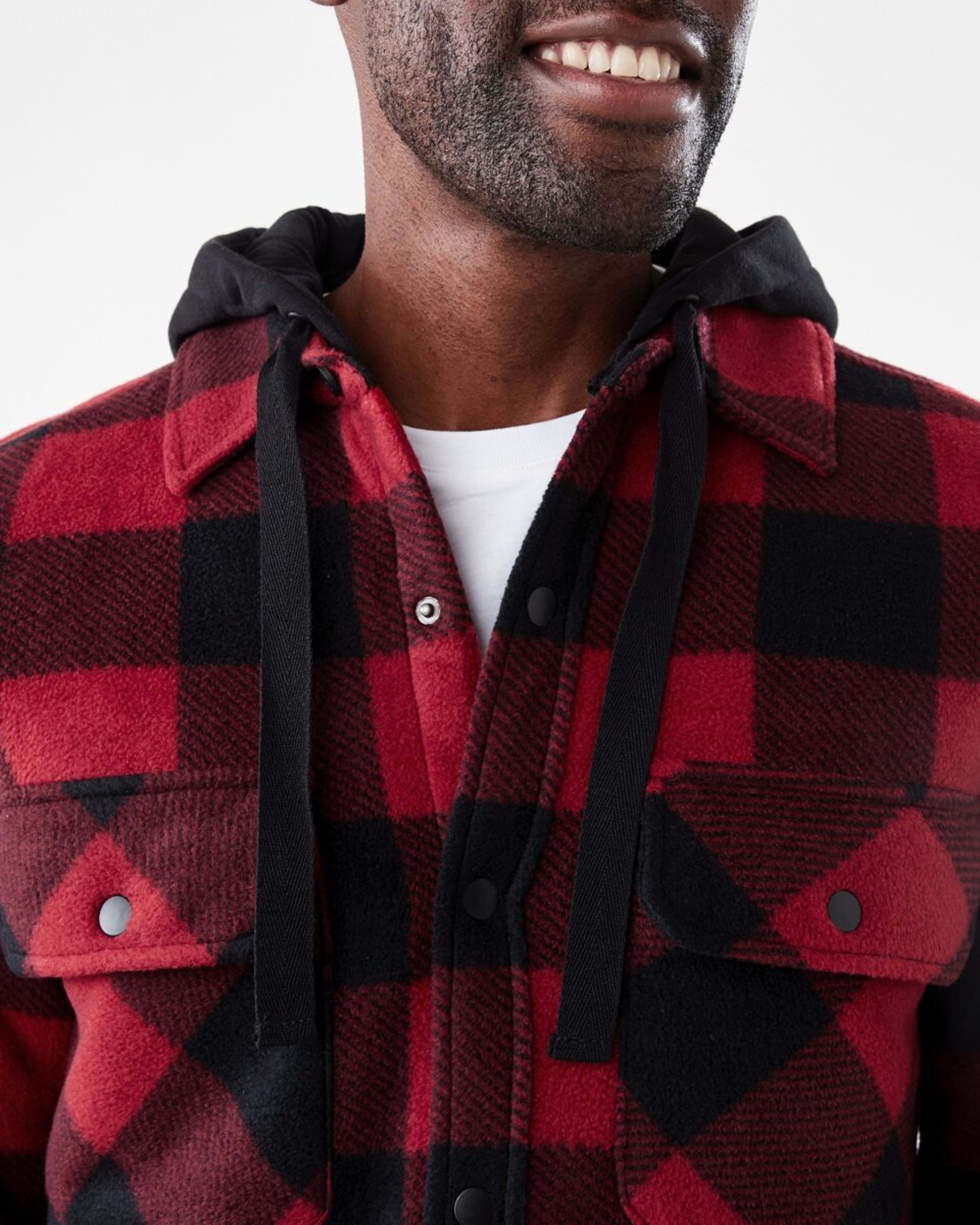 6 Workwear Padded Industrial Jacket Red Check, 6 of 8