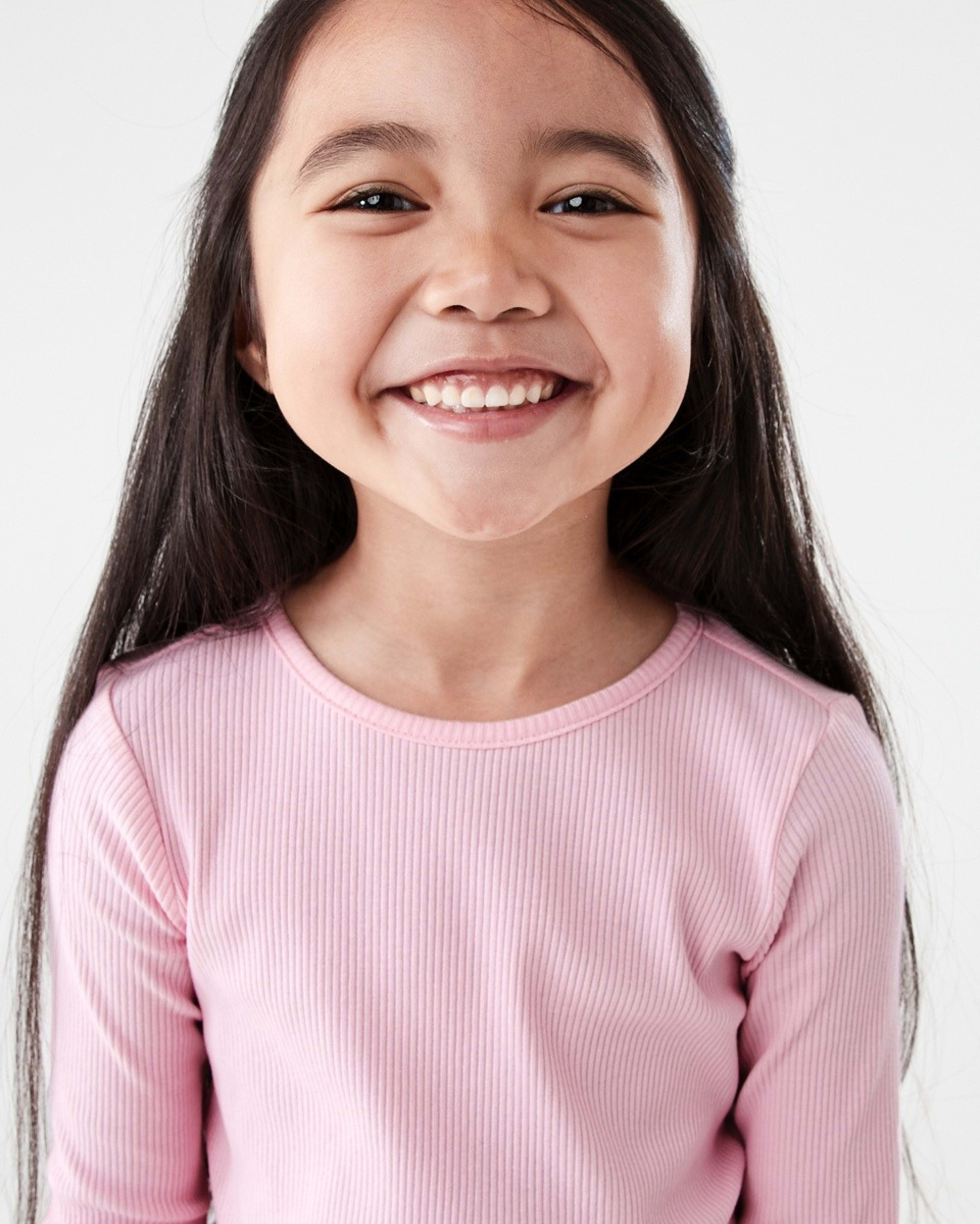 3 Long Sleeve Rib T-shirt Pearl Pink, 3 of 9