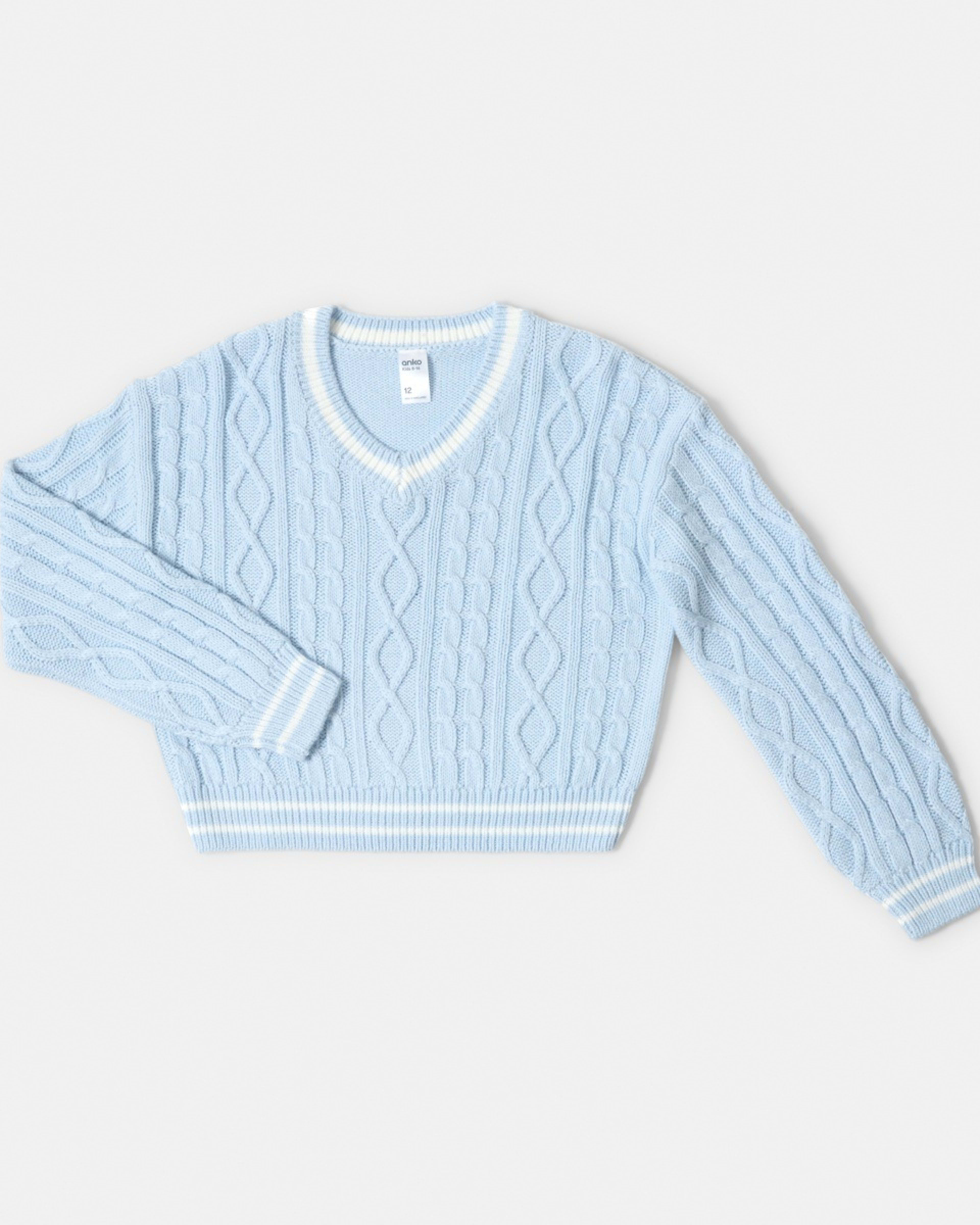8 Cable Knit Jumper Doll Blue, 8 of 9