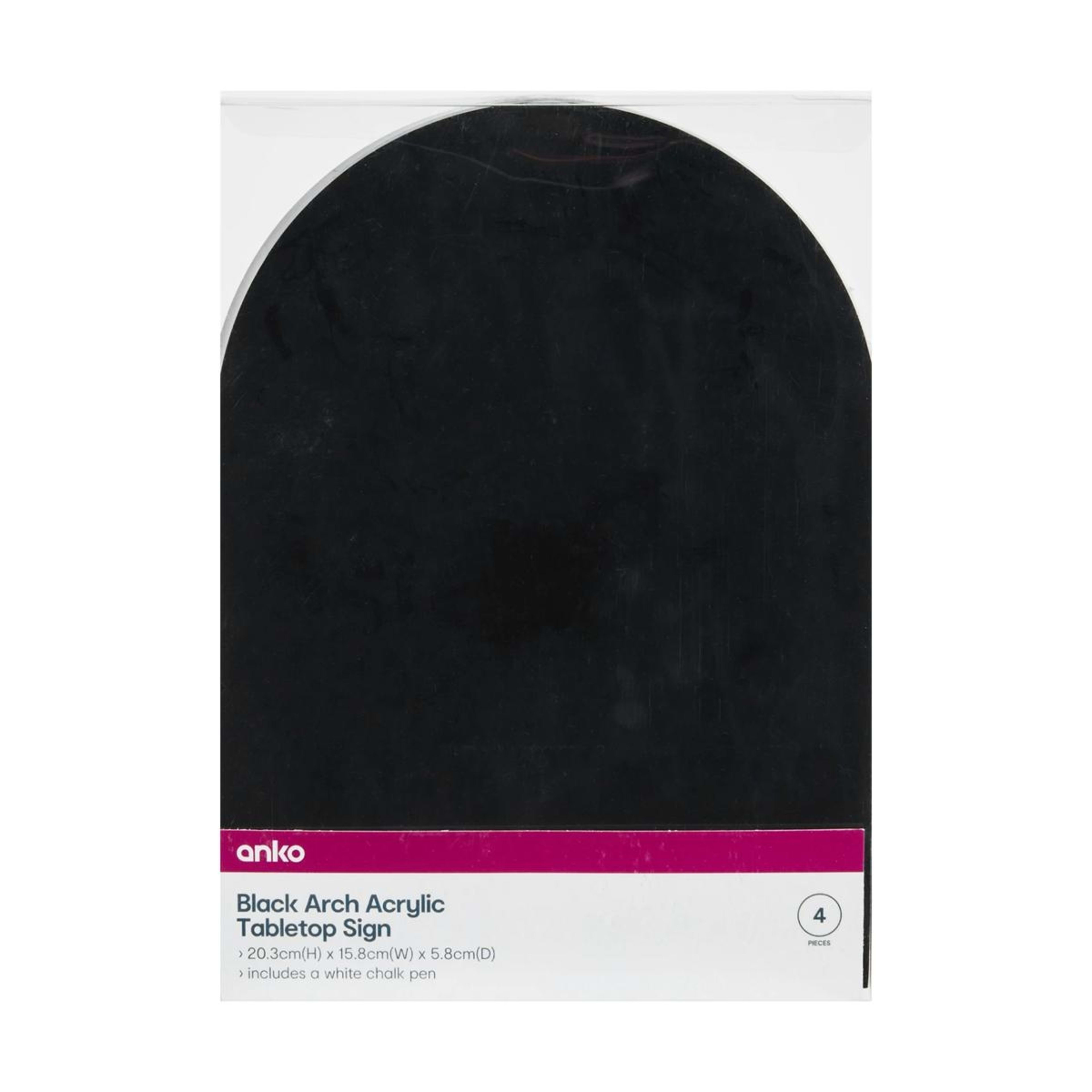 9 4 Piece Black Arch Acrylic Tabletop Sign, 9 of 9