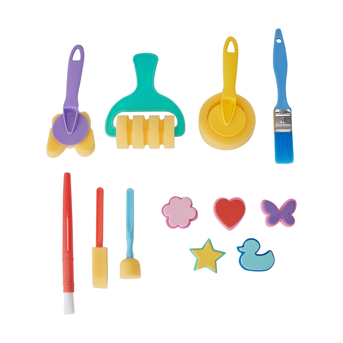 12 Piece Sponge Brush and Stamp Set Kmart