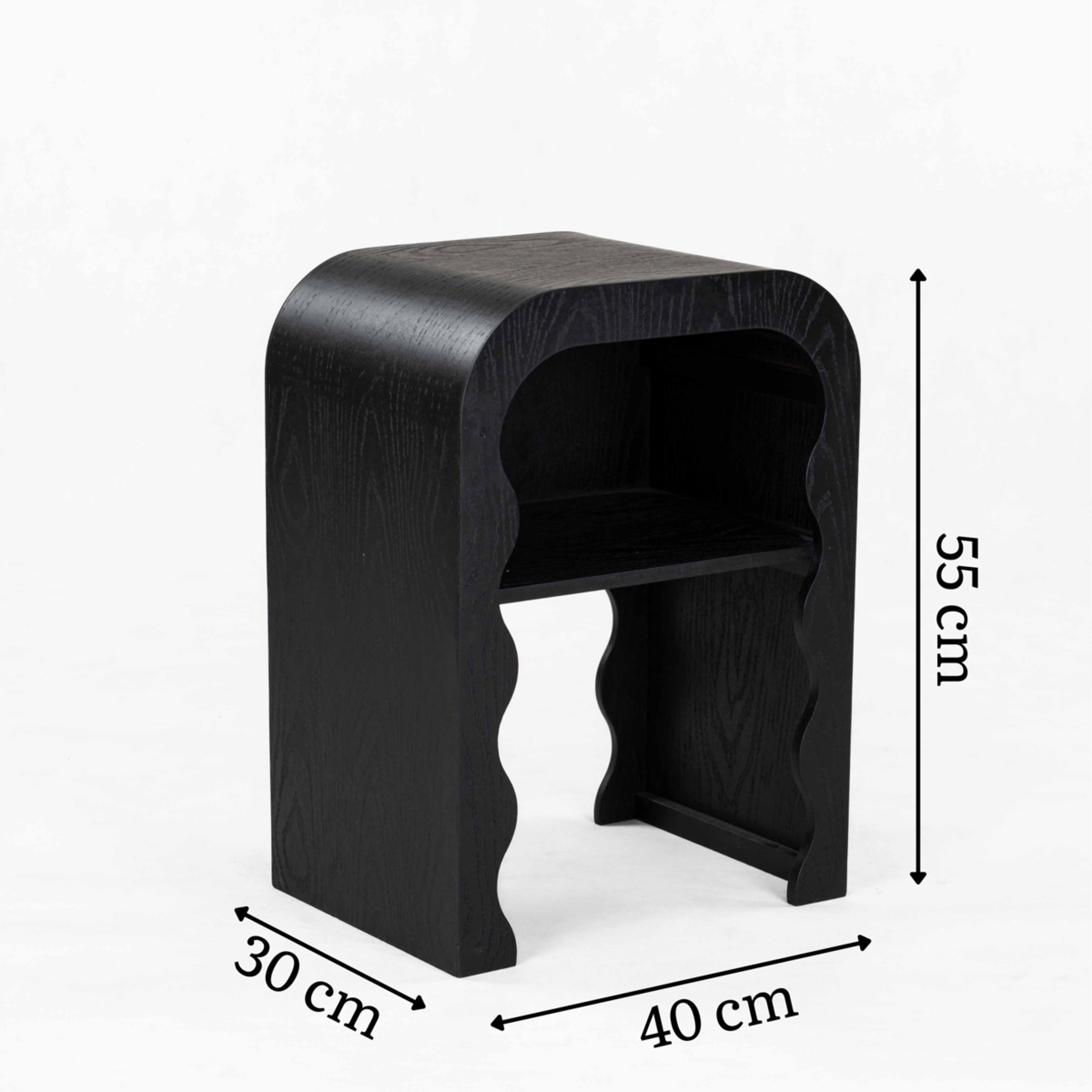 10 Ebony Wave Bedside Table, 10 of 10