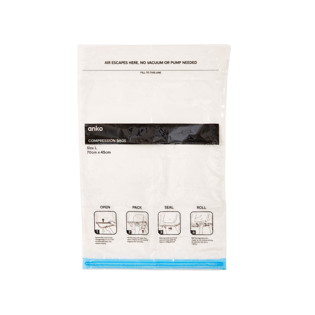 Travel Compression Storage Bags Clear Kmart NZ