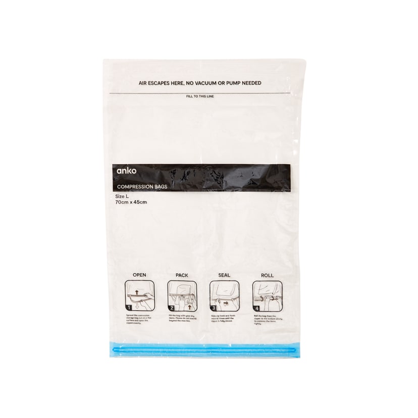 Travel Compression Storage Bags Clear Kmart NZ