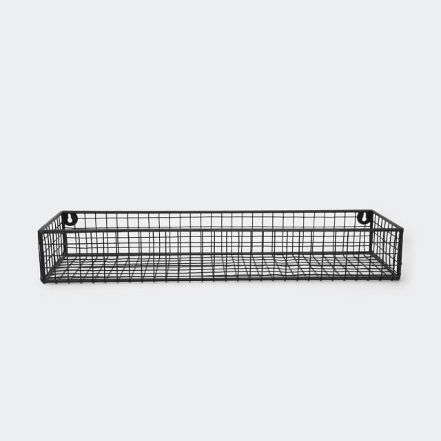 Set of 3 Metal Shelf Baskets Black Kmart