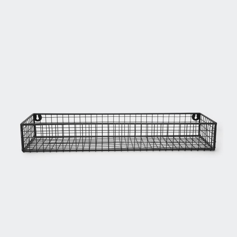 Set of 3 Metal Shelf Baskets Black Kmart