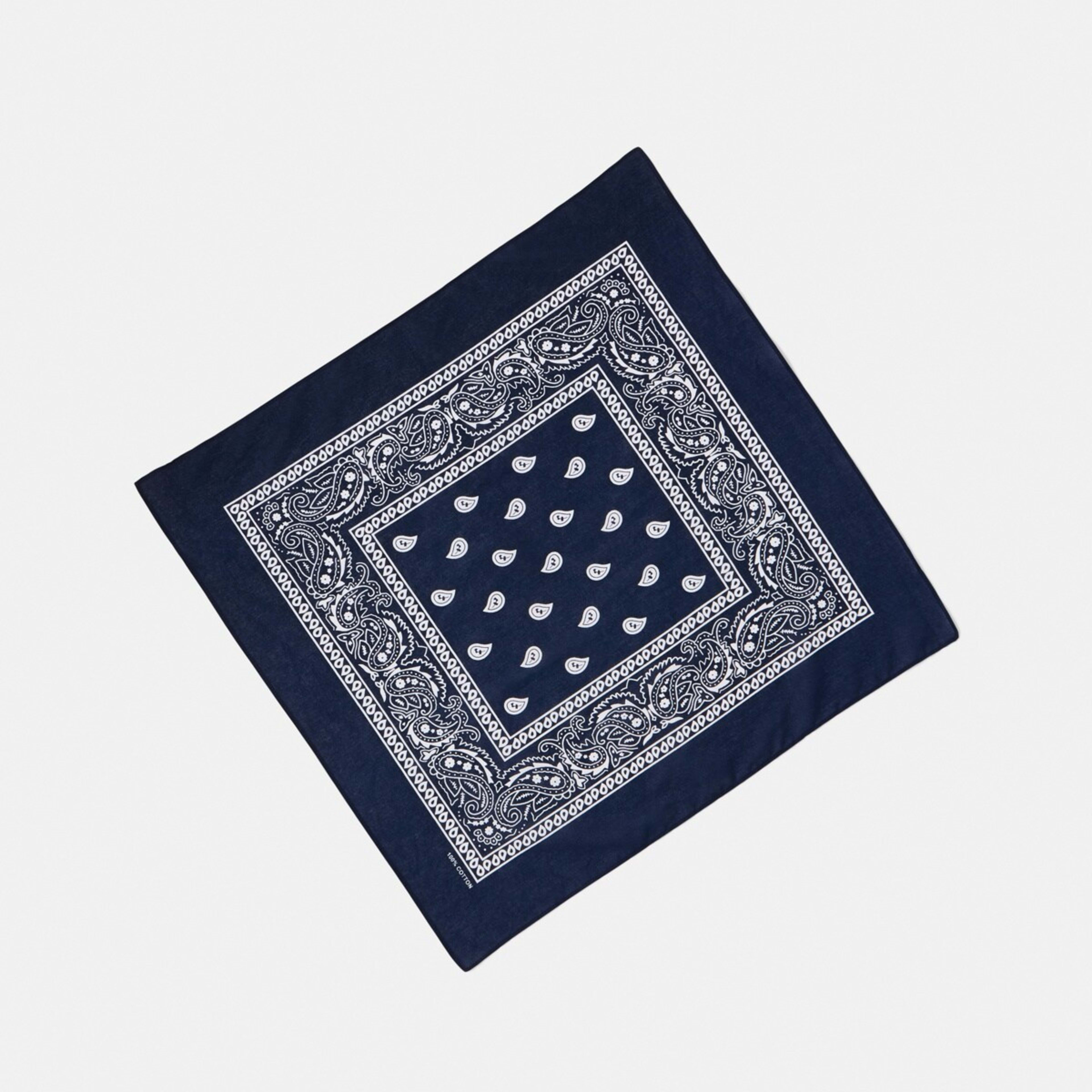 1 Paisley Hair Bandana - Navy