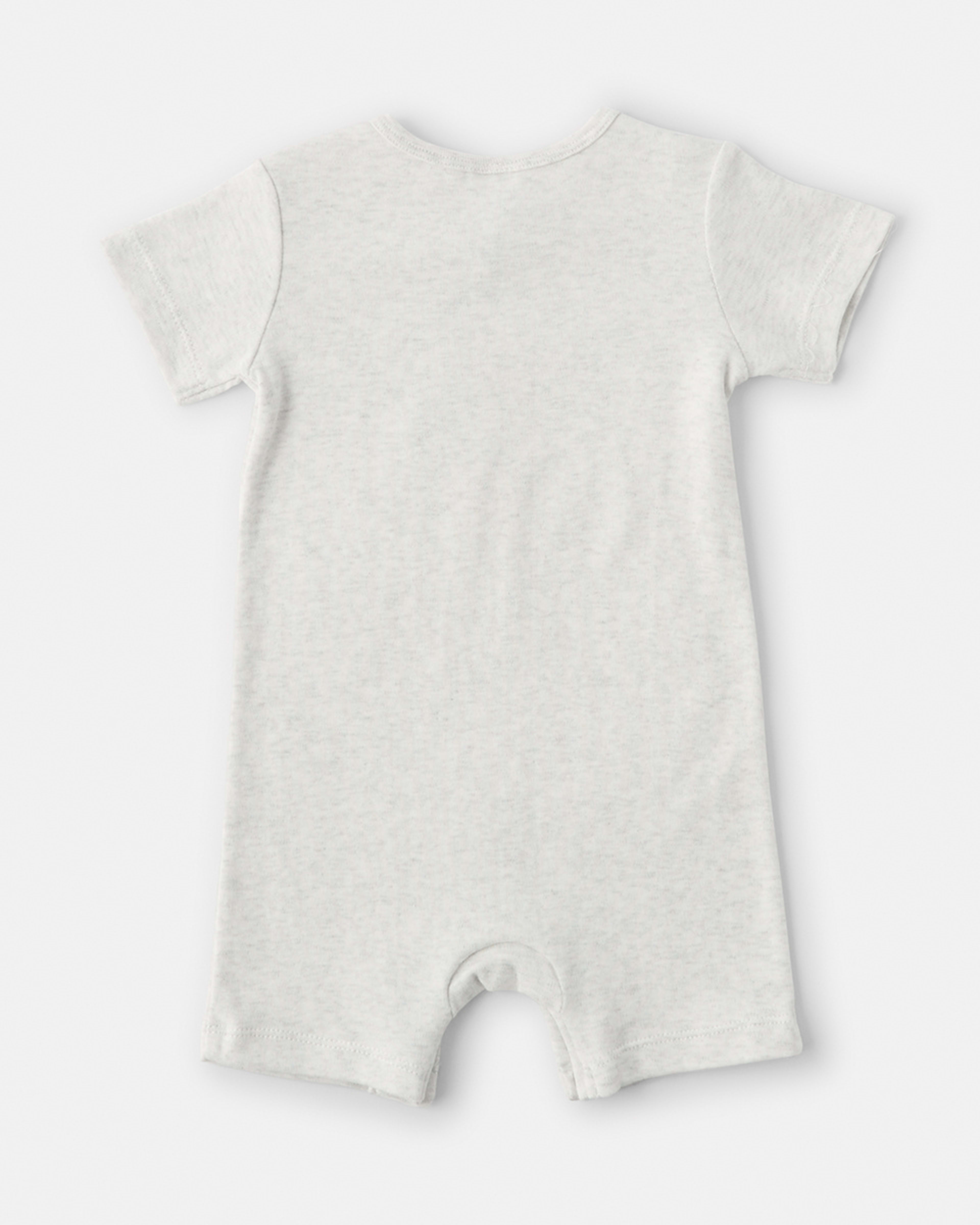 2 Short Sleeve Print Romper Wht Animal, 2 of 3