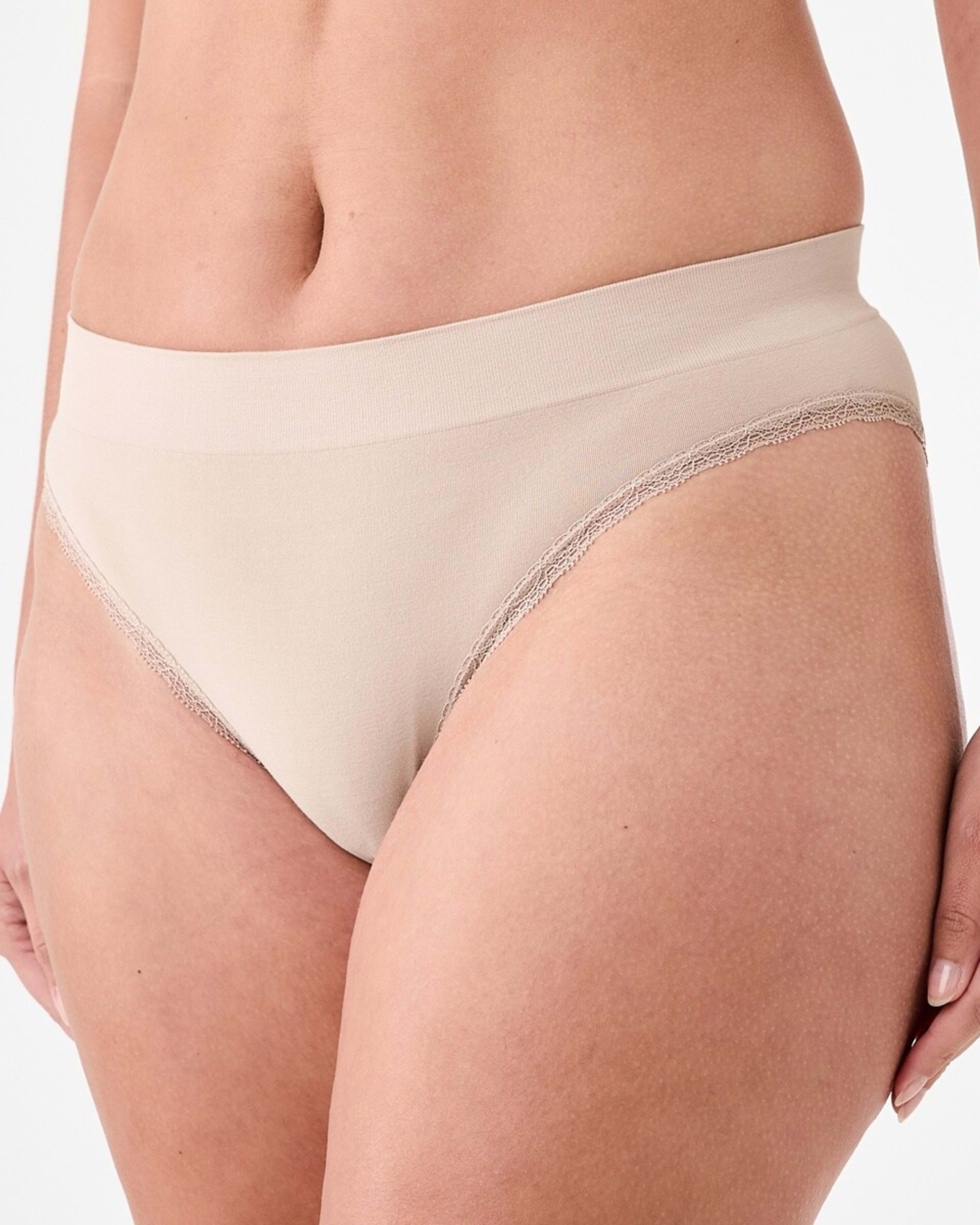 7 3 Pack Seamfree Bamboo Lace Bikini Briefs PINK CHALK, WHISPER WHITE, LIGHT FAWN, 7 of 9