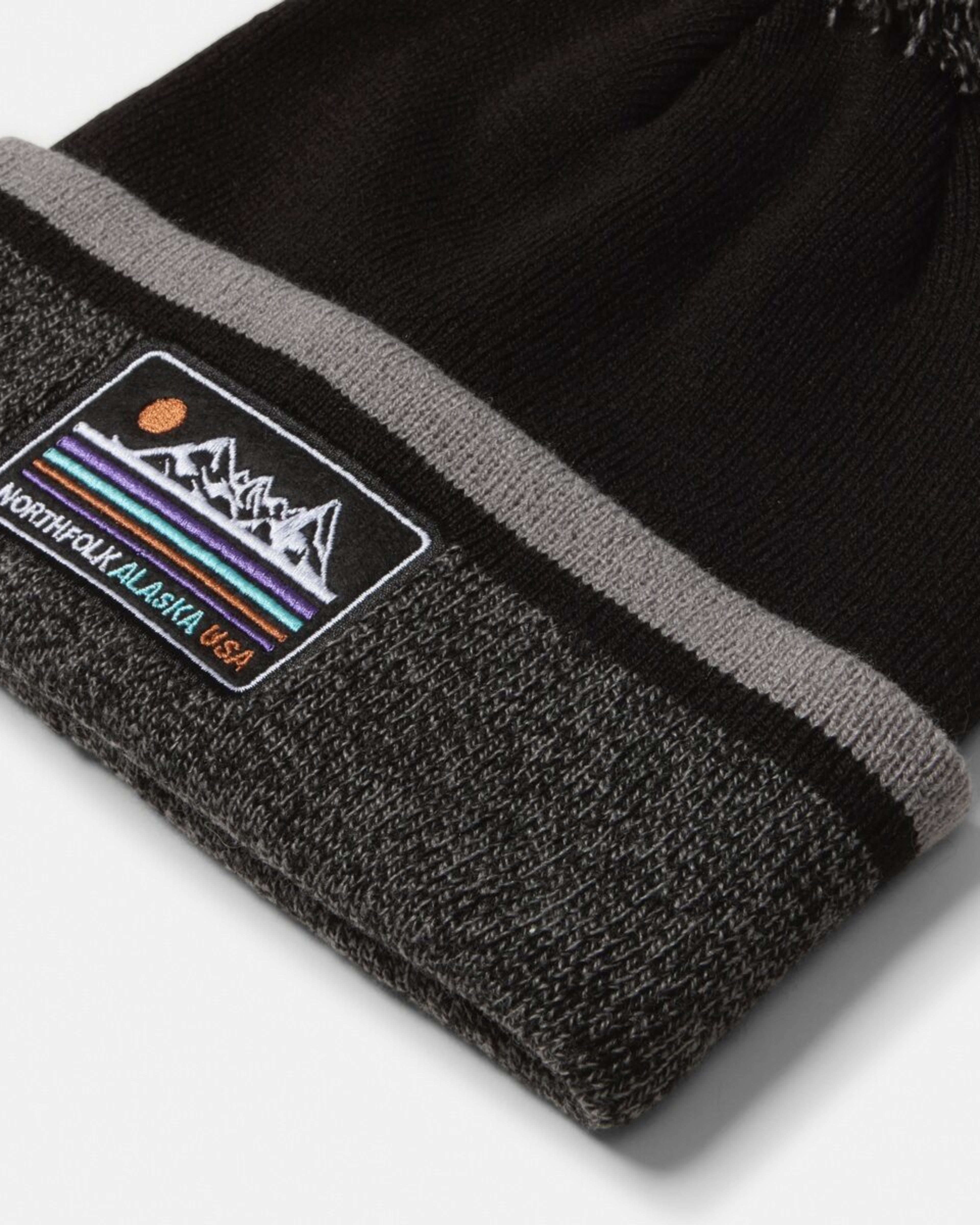 3 Chunky Pom Beanie Northfok Alaska Usa Grey, 3 of 4