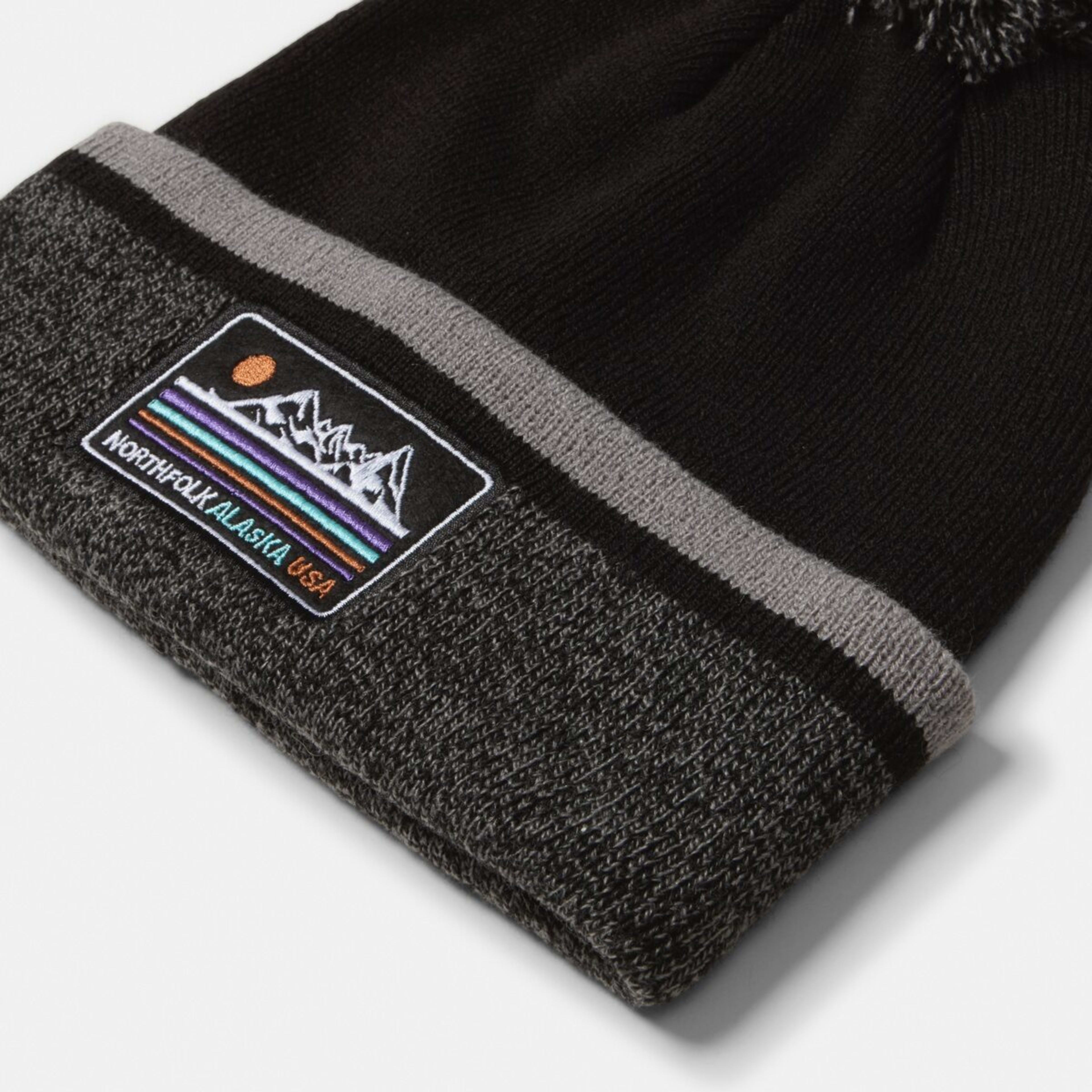 3 Chunky Pom Beanie Northfok Alaska Usa Grey, 3 of 4
