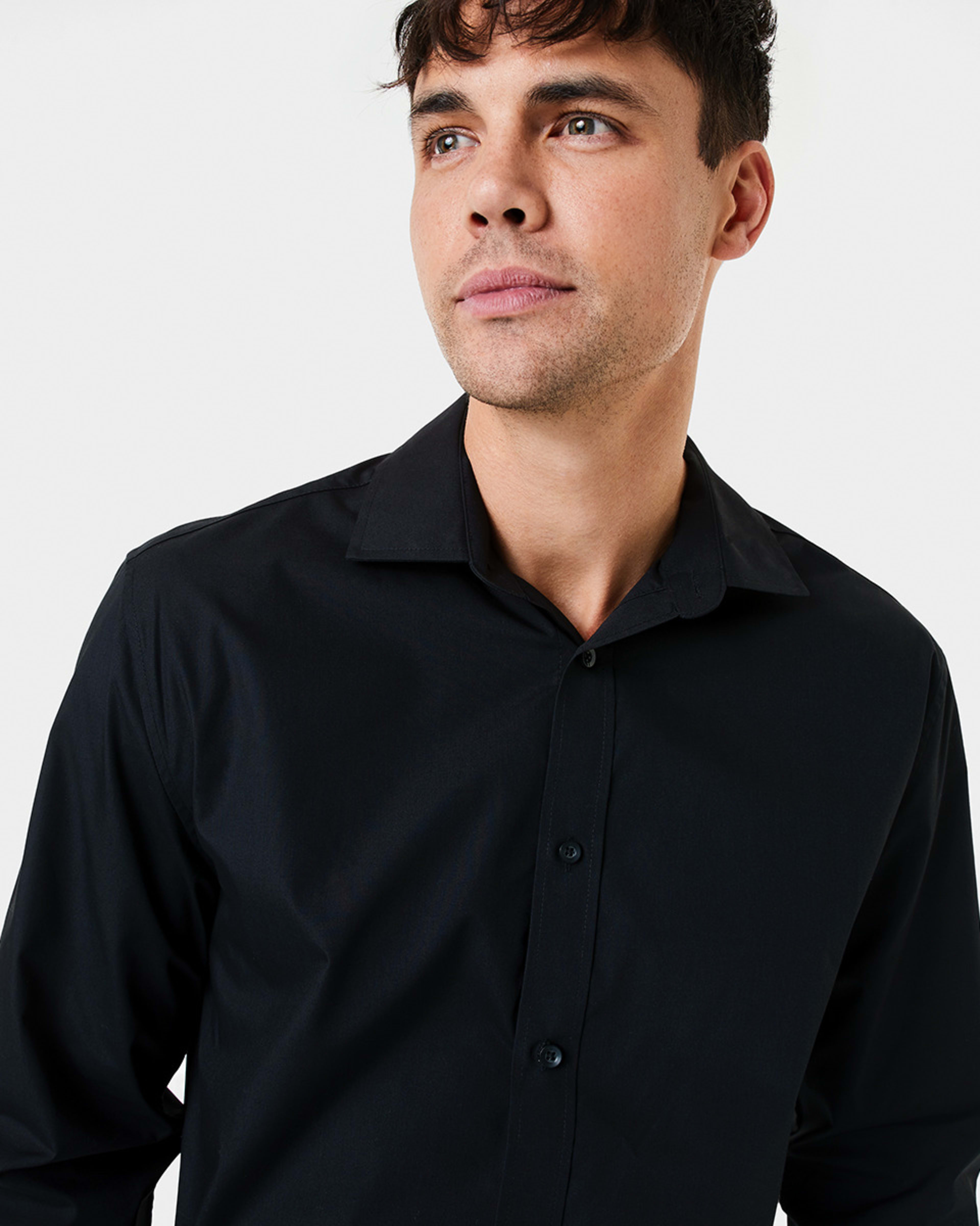 4 Work Long Sleeve Business Shirt Black, 4 of 7