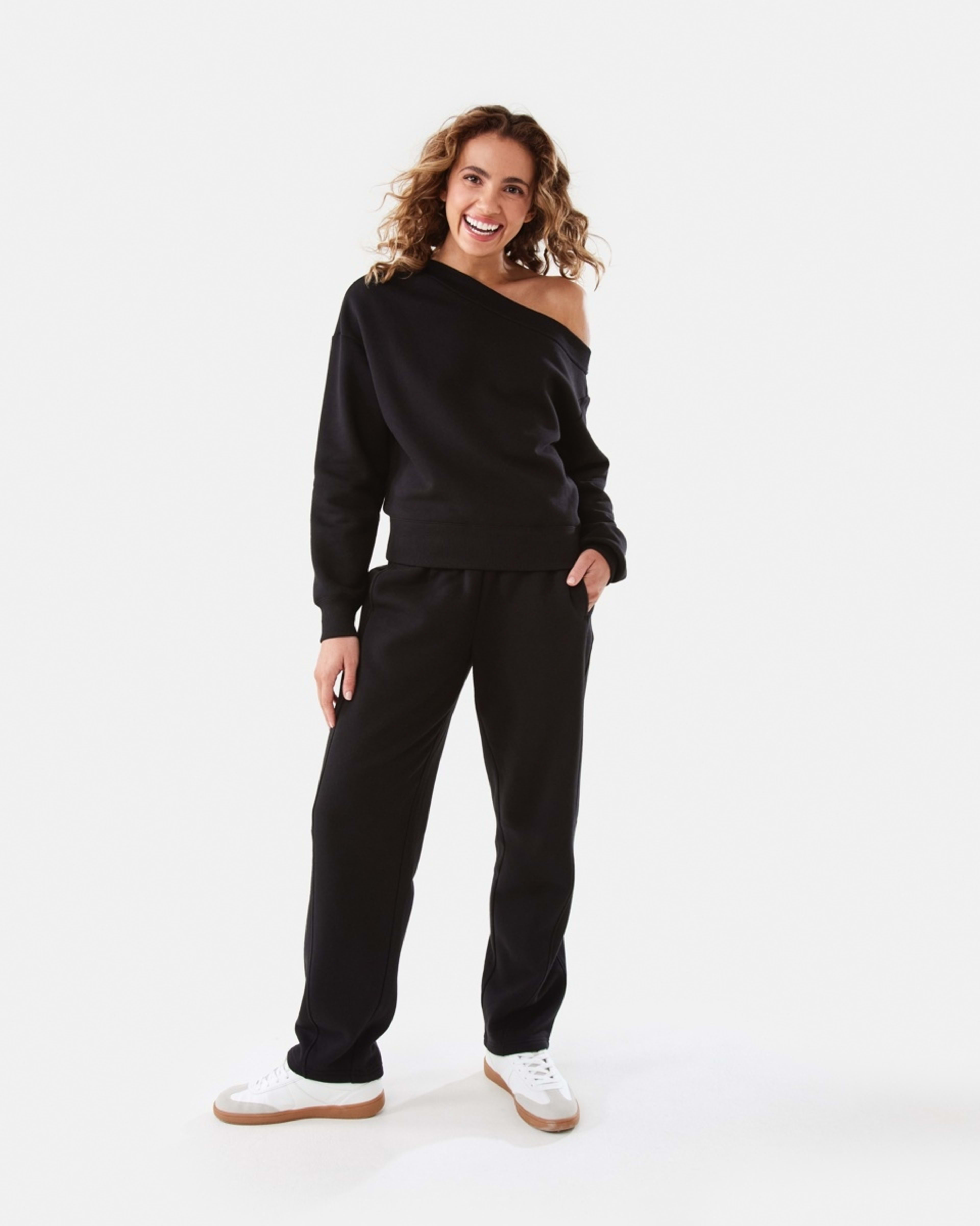 2 Off Shoulder Sweatshirt Black, 2 of 10