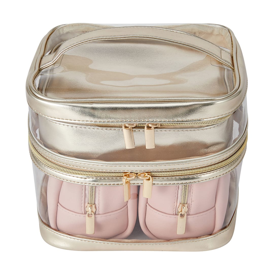 OXX Cosmetics 4 Piece Cosmetic Bag Set Soft Glam Kmart