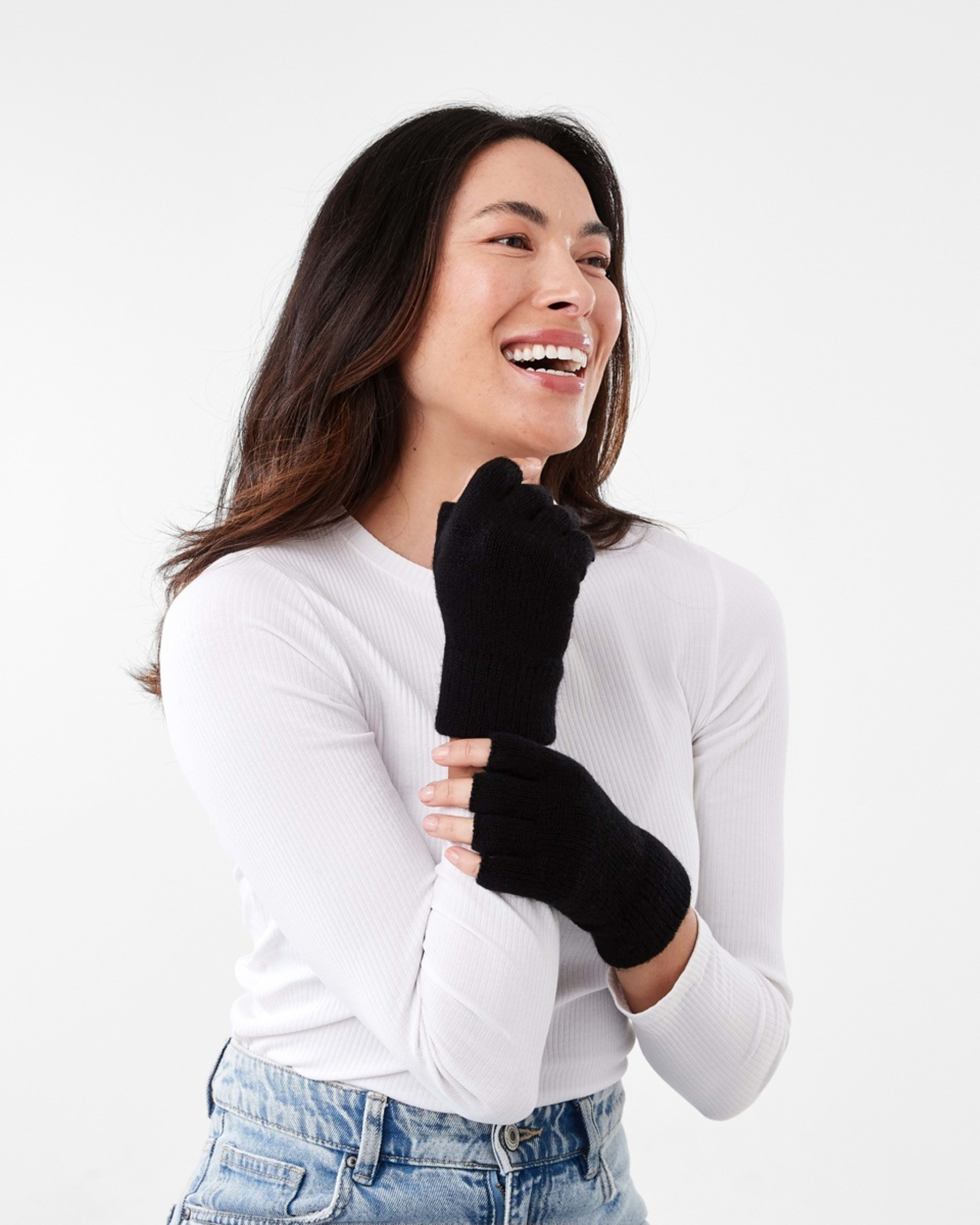 3 Fingerless Gloves Black, 3 of 3
