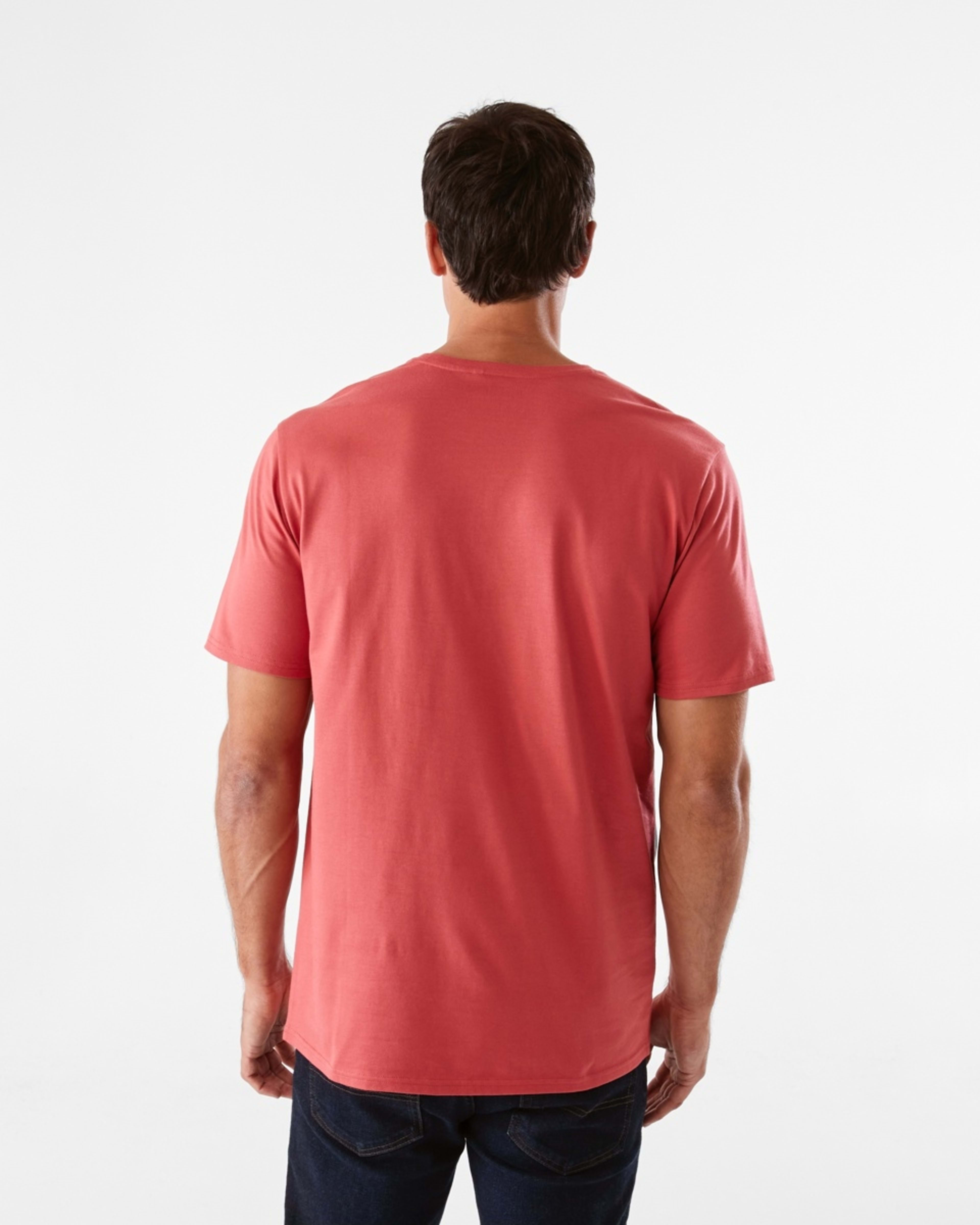 3 Australian Grown Cotton Crew Neck T-shirt Red Mine, 3 of 5