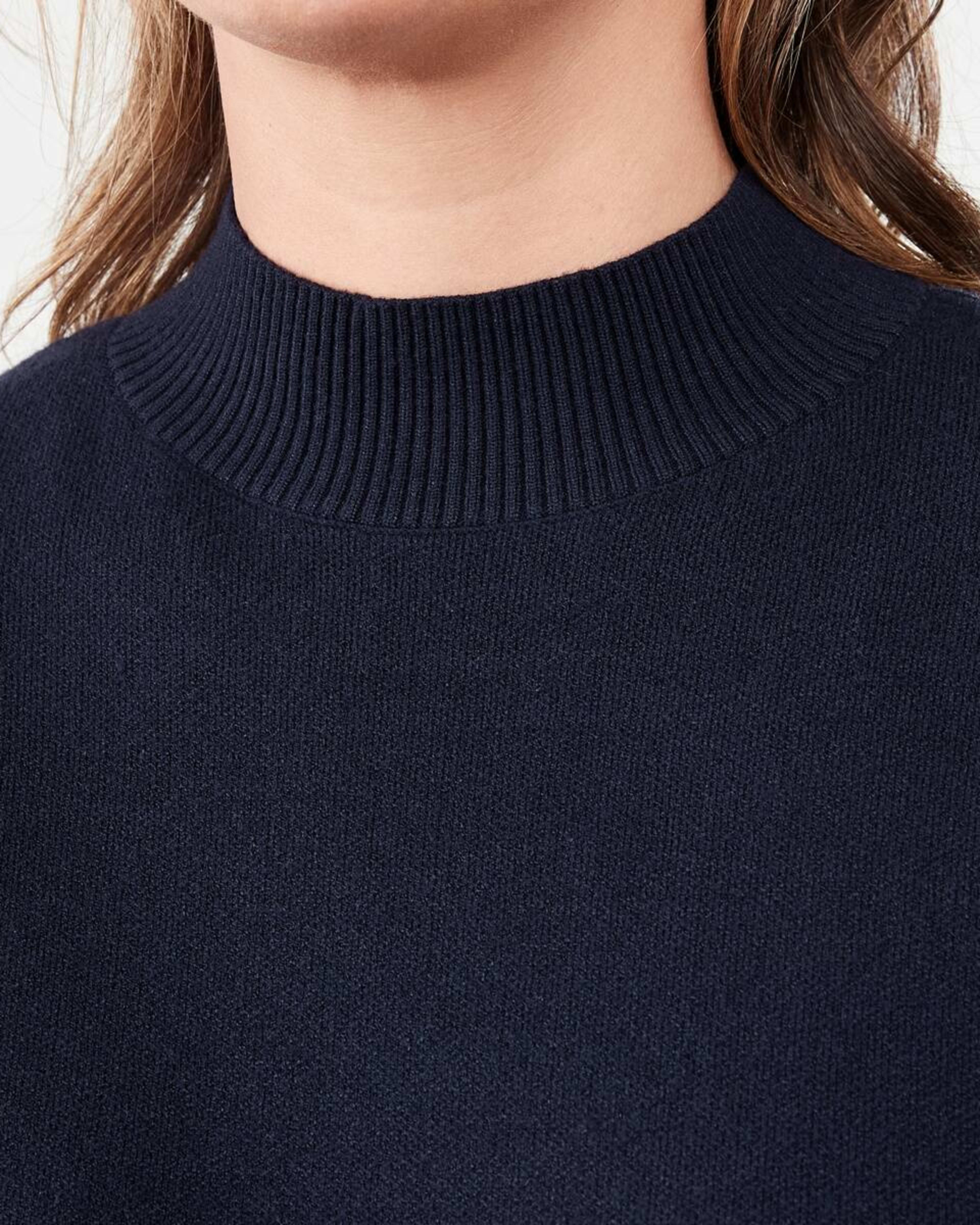 5 Long Sleeve Mock Neck True Knit Mini Dress Navy Blaze, 5 of 7